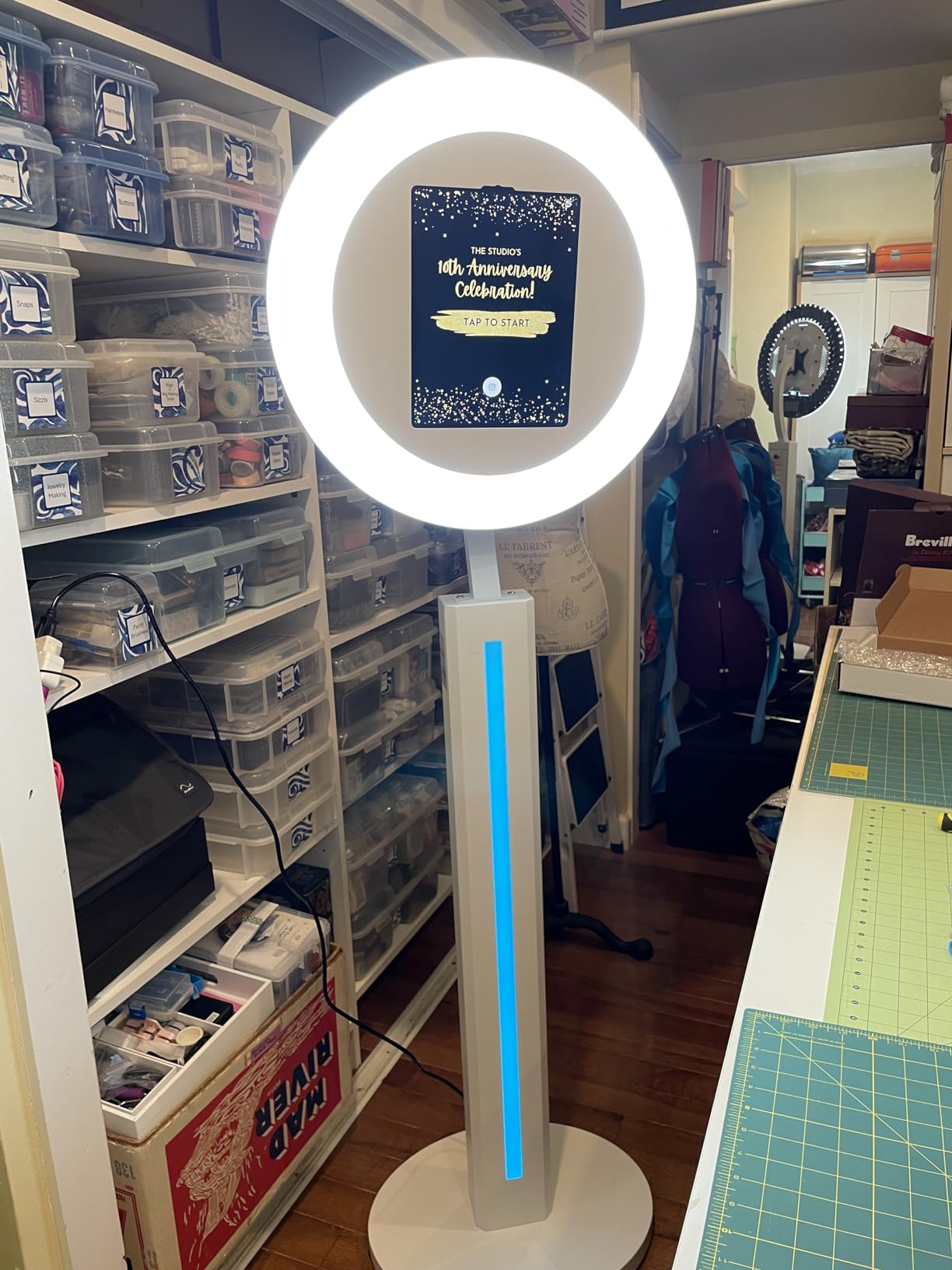 39.4 Inch 360 Photo Booth Machine with RGB Strip Light, Flight Case customer photo 2