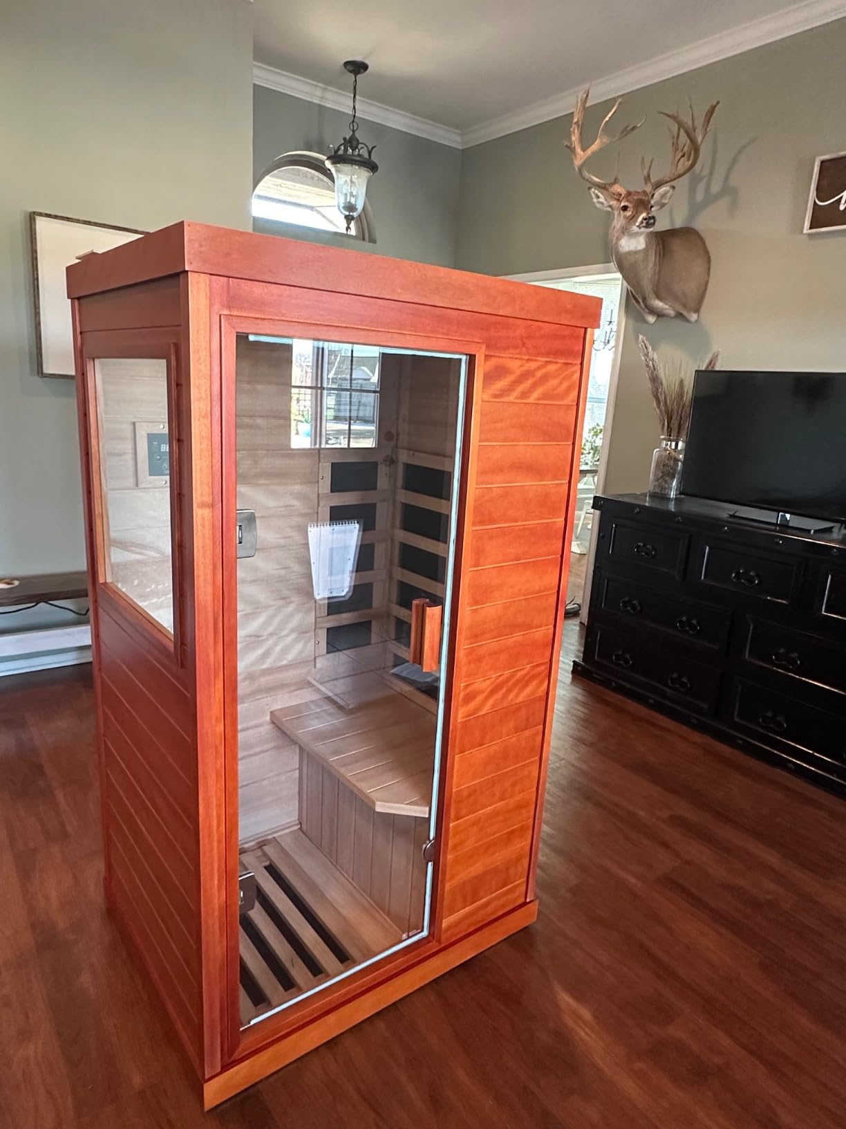 Outdoor Traditional Sauna 4-6 Person 9KW Steam Saunas Barrel customer photo 1