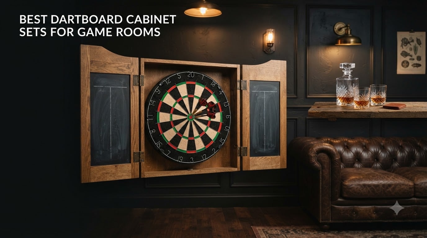 best dartboard cabinet sets for game rooms