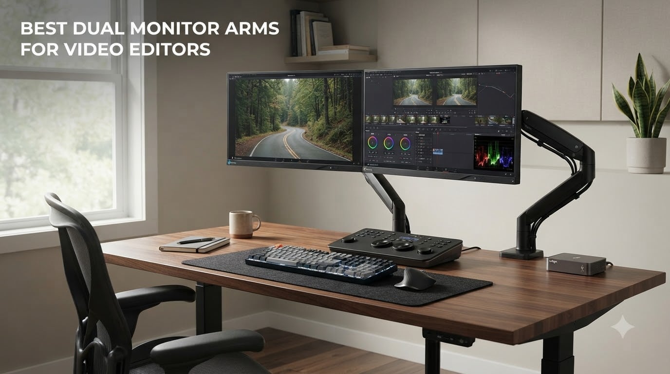 best dual monitors arms for video editors