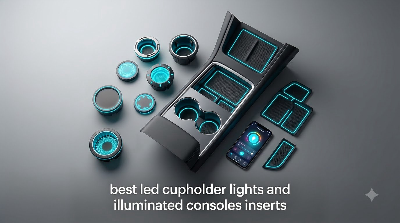 best led cupholder lights and illuminated consoles inserts