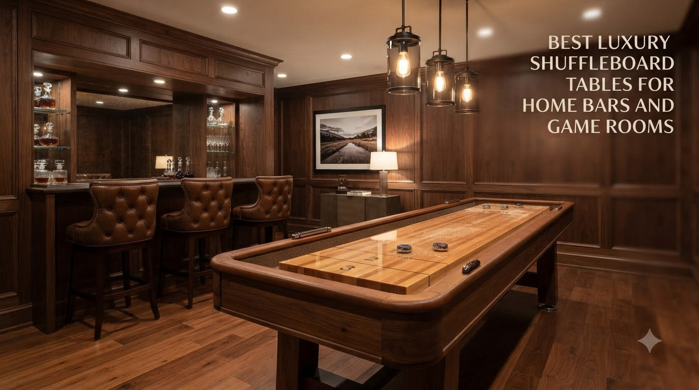 best luxury shuffleboard tables for home bars and game rooms