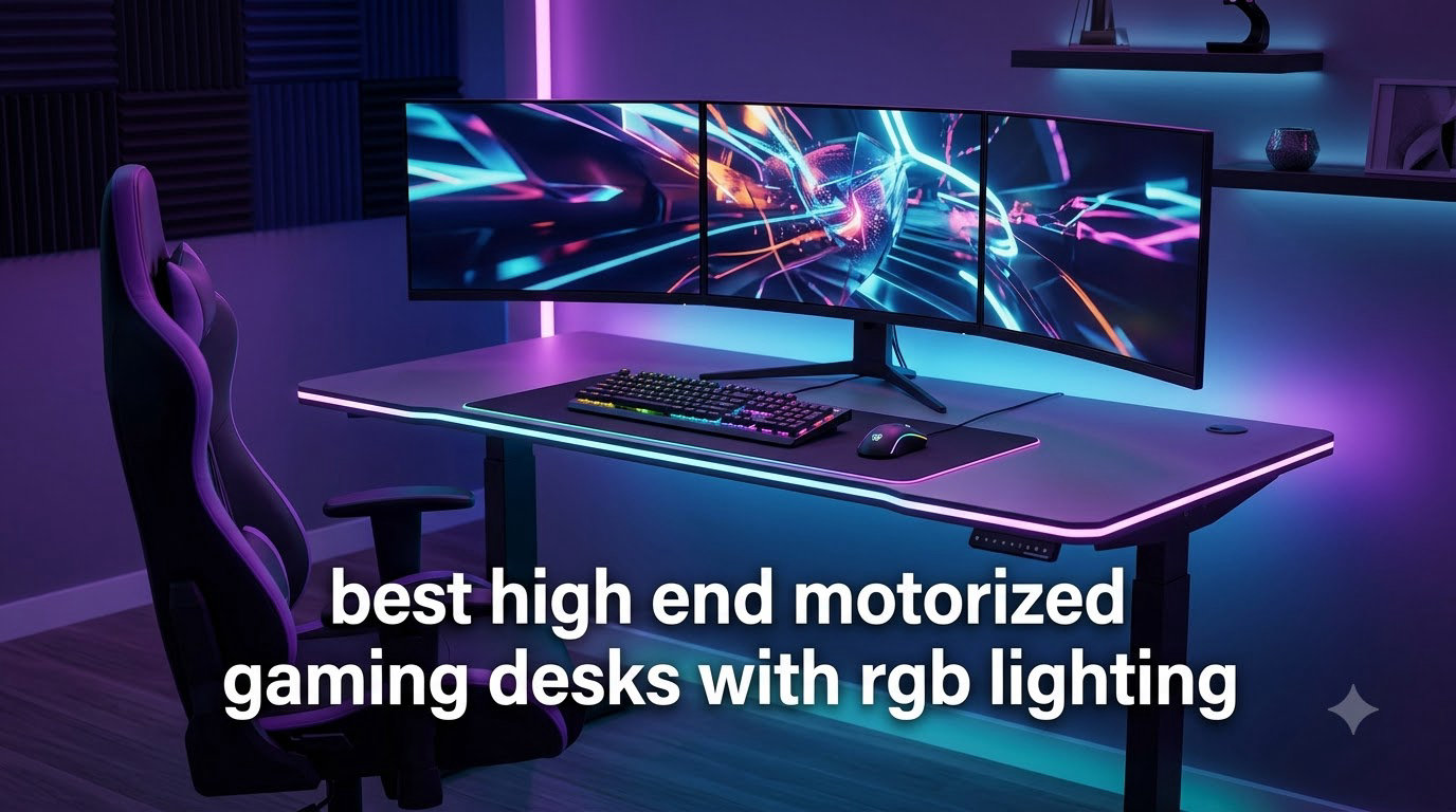 best high end motorized gaming desks with rgb lighting