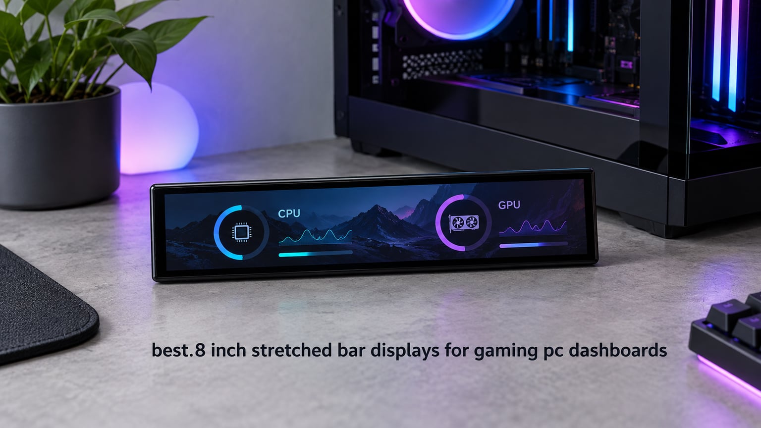 best 8.8 inch stretched bar displays for gaming pc dashboards