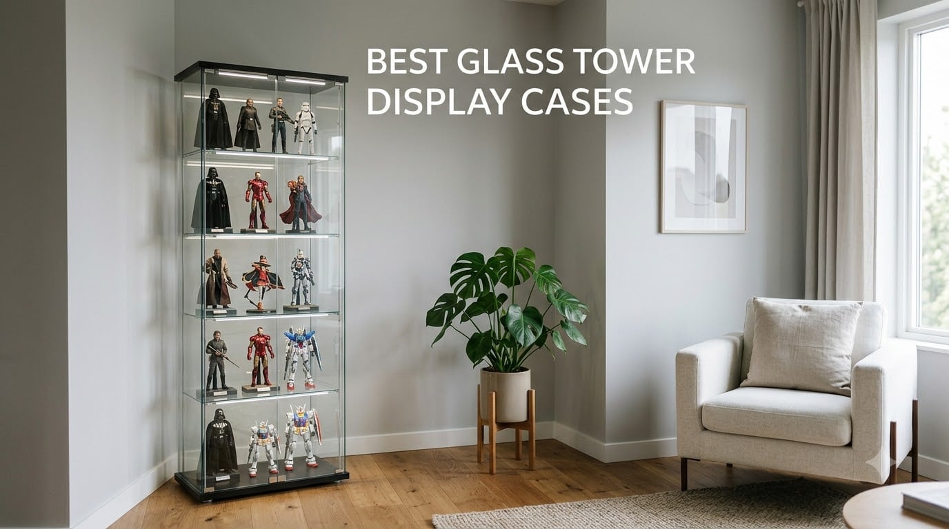 best glass tower display cases
