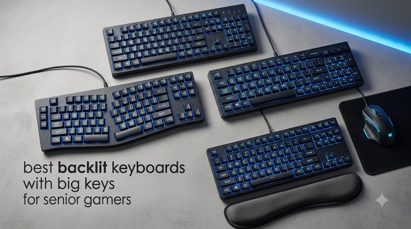 best backlit keyboards with big keys for senior gamers