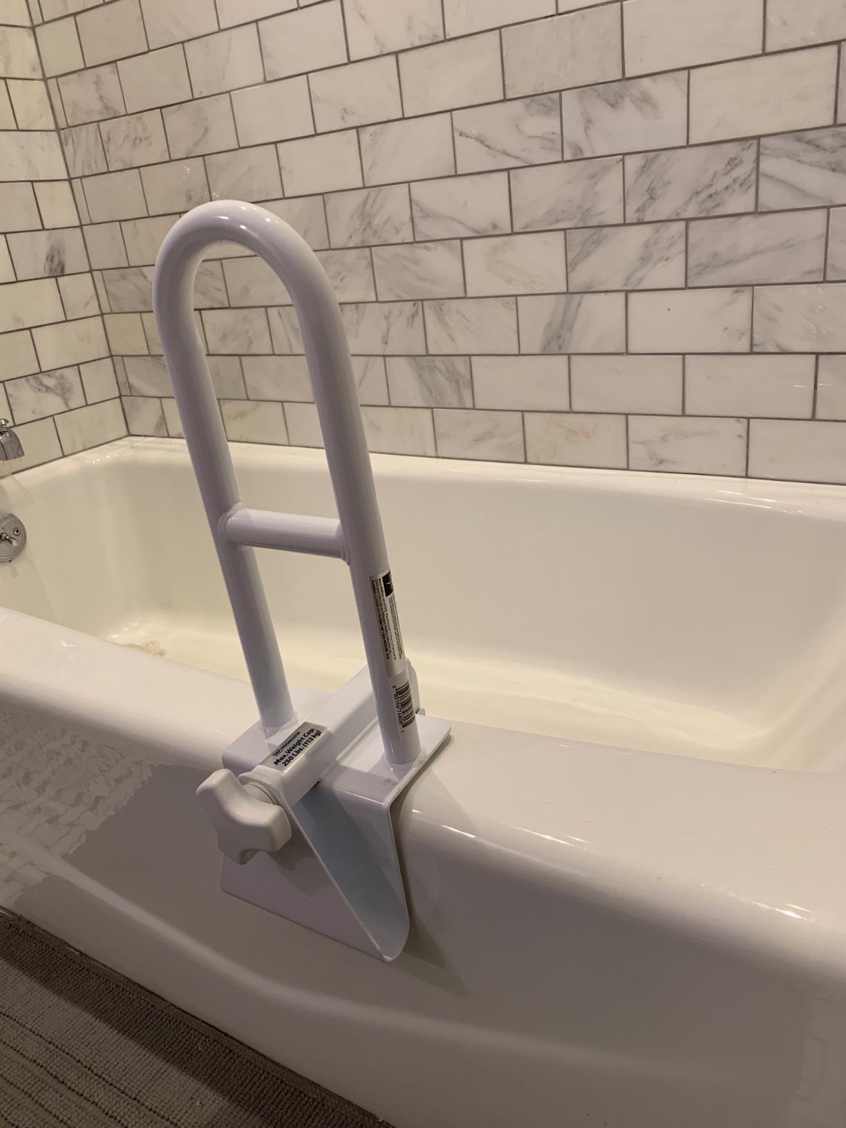 Medline Bathtub Safety Grab Bar, Handle Clamps on to Side of Bathtub Shower, Medical Tub Rail for Bathrooms is Great Elderly or After Surgery customer photo 2