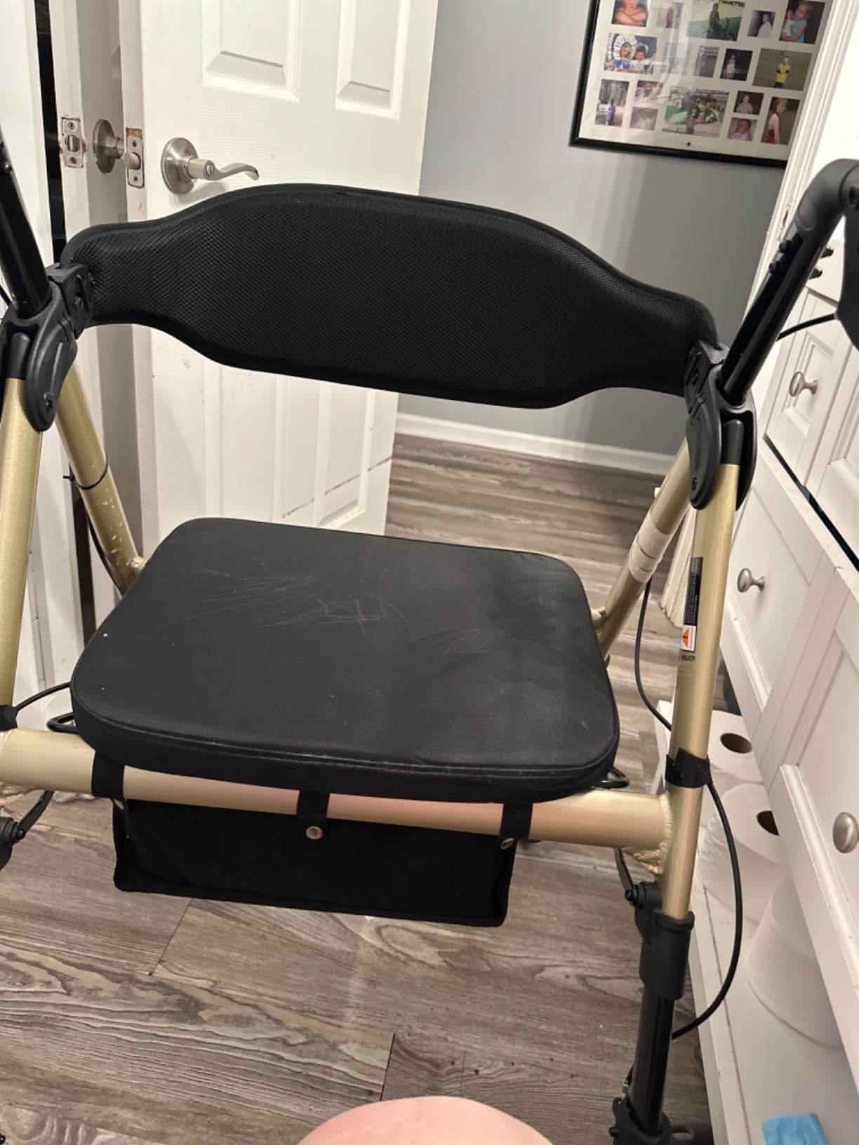 Drive Medical Bariatric Foldable Rollator Walker with Seat, Red customer photo 2