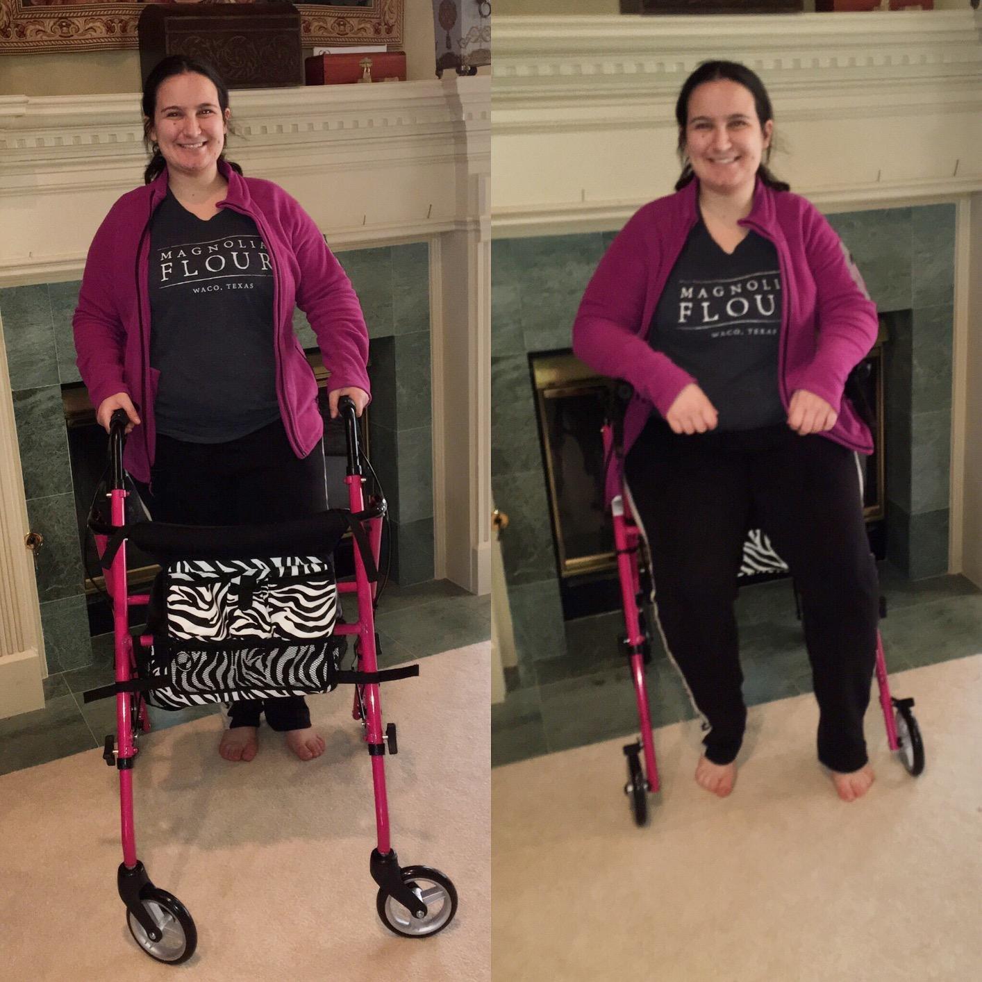 Medline Posh Premium Lightweight Aluminum Rollator Walker, Pink & Zebra Print, 250 lb. Weight Capacity, 6” Wheels, Water Resistant, Foldable, Rolling Walker for Seniors customer photo 2