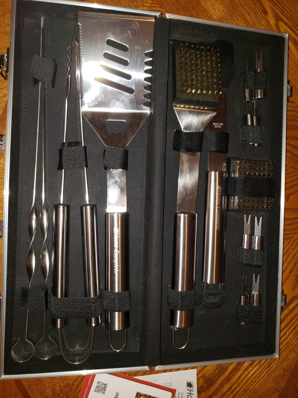 Home-Complete Stainless Steel BBQ Grill Accessories Set, 16-Piece-Set customer photo 2