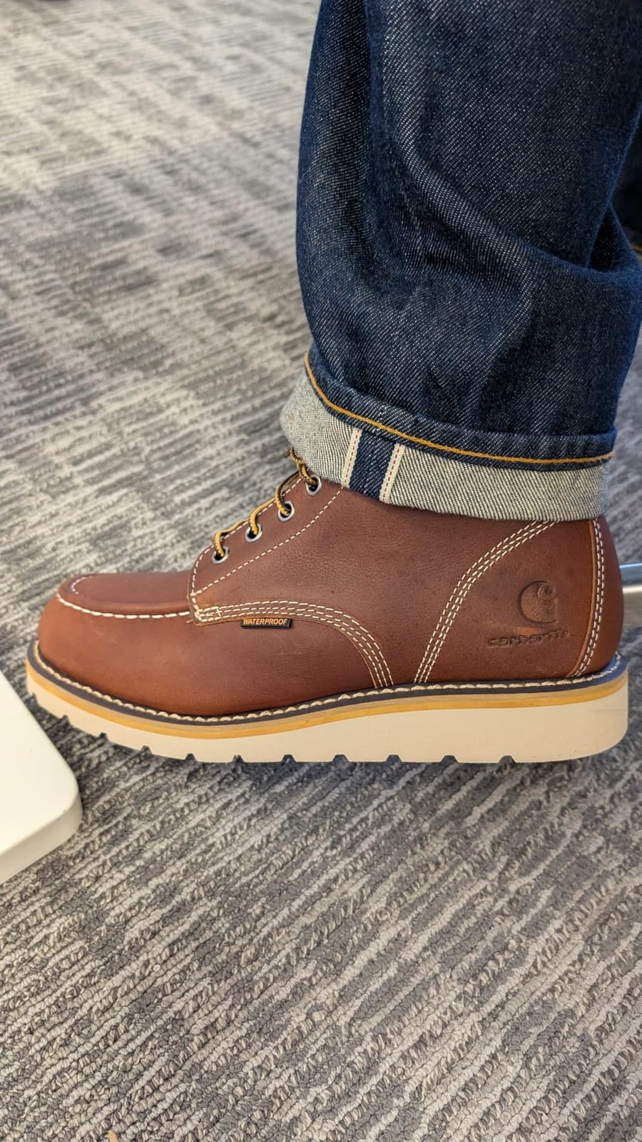 Carhartt Men's 6” Moc Toe Waterproof Work Boots - Oil-Tanned Leather Boots with FastDry Lining, Dual-Density Rubber Wedge Traction Outsole, EH Rated customer photo 1