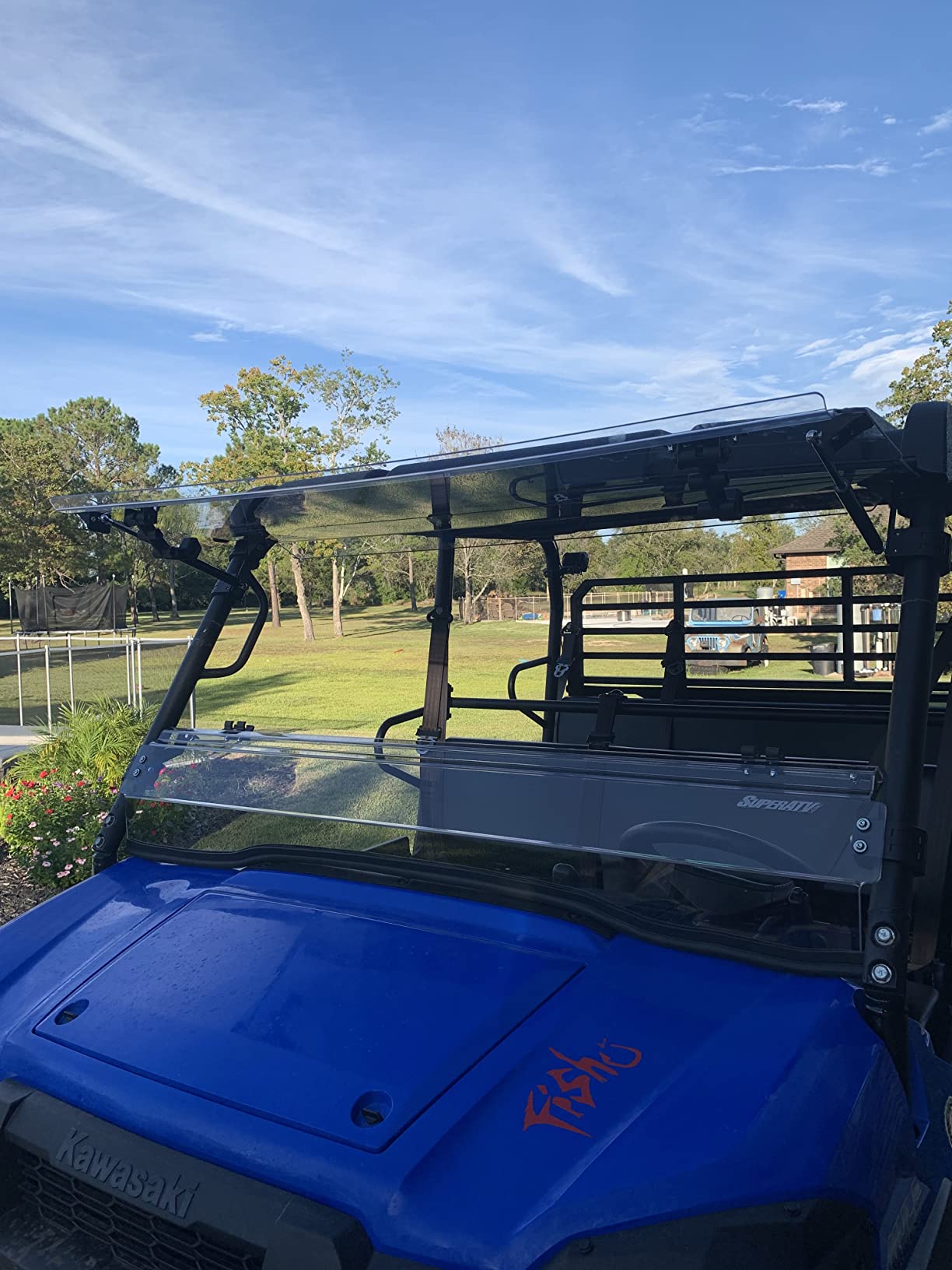 SuperATV Flip Windshield for Kawasaki Mule Pro Models | 2015+ customer photo 2