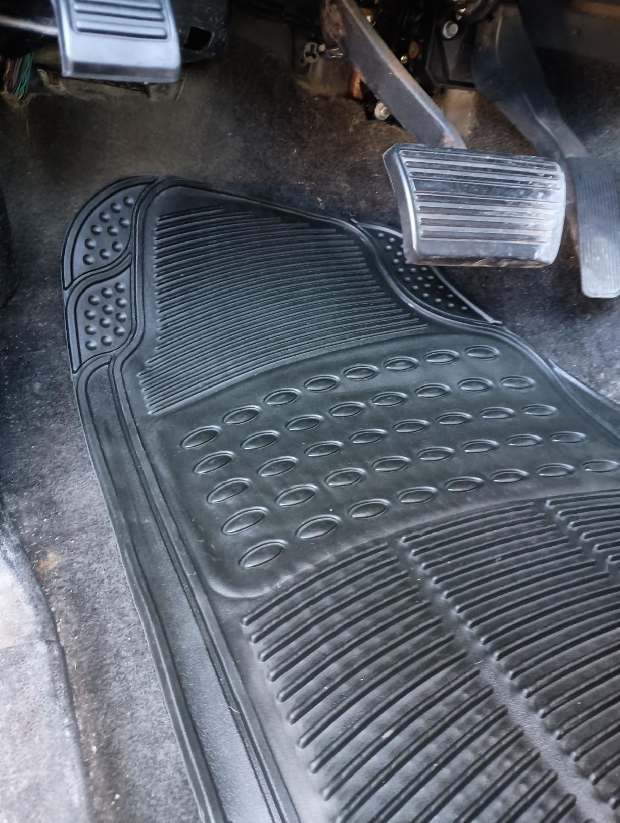 FH Group Automotive Floor Mats Solid ClimaProof for all weather protection Universal Fit Trimmable Heavy Duty fits most Cars, SUVs, and Trucks, 3pc Full Set Black customer photo 1