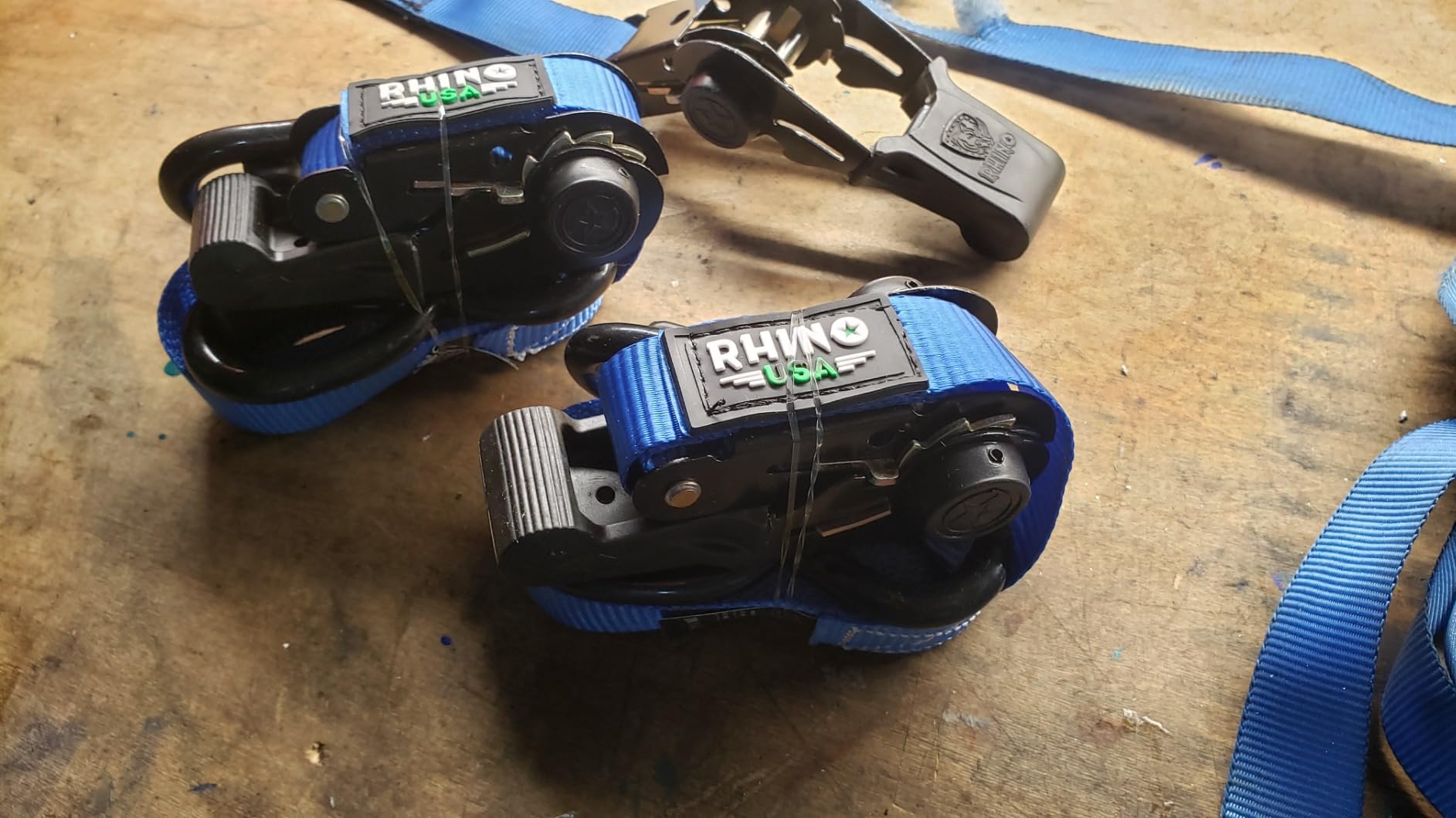 Rhino USA Ratchet Straps Tie Downs (4-Pack) - 1in x 15ft with S Hooks customer photo 2