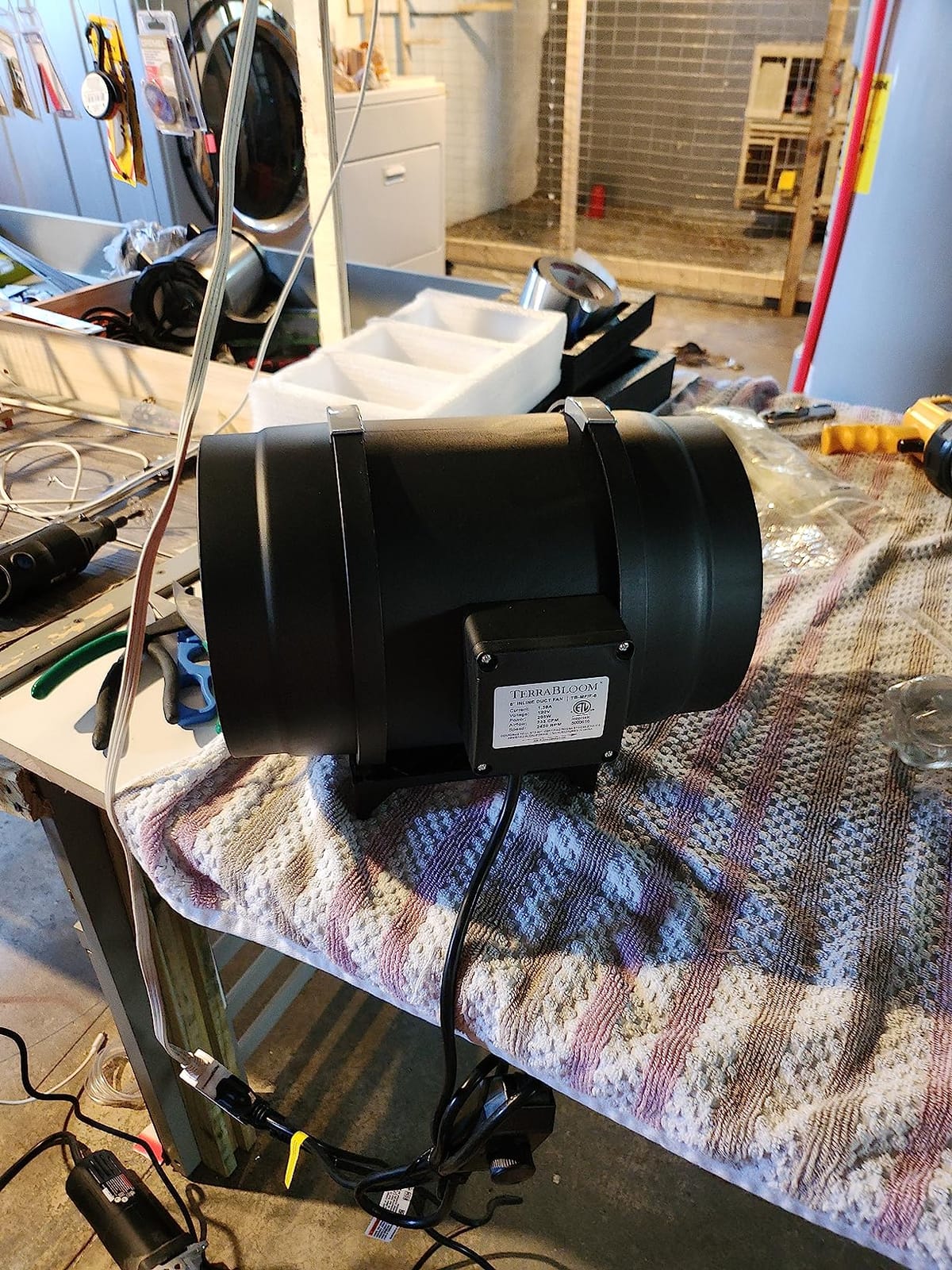 TerraBloom 8 Inch (200 mm) Inline Fan - 735 CFM Exhaust Duct Fan, Built-In Speed Controller, ETL Listed, Pre-Wired 6 FT Grounded Cord - For Use In Grow Tents With Carbon Filters, Fixtures, Attics customer photo 2