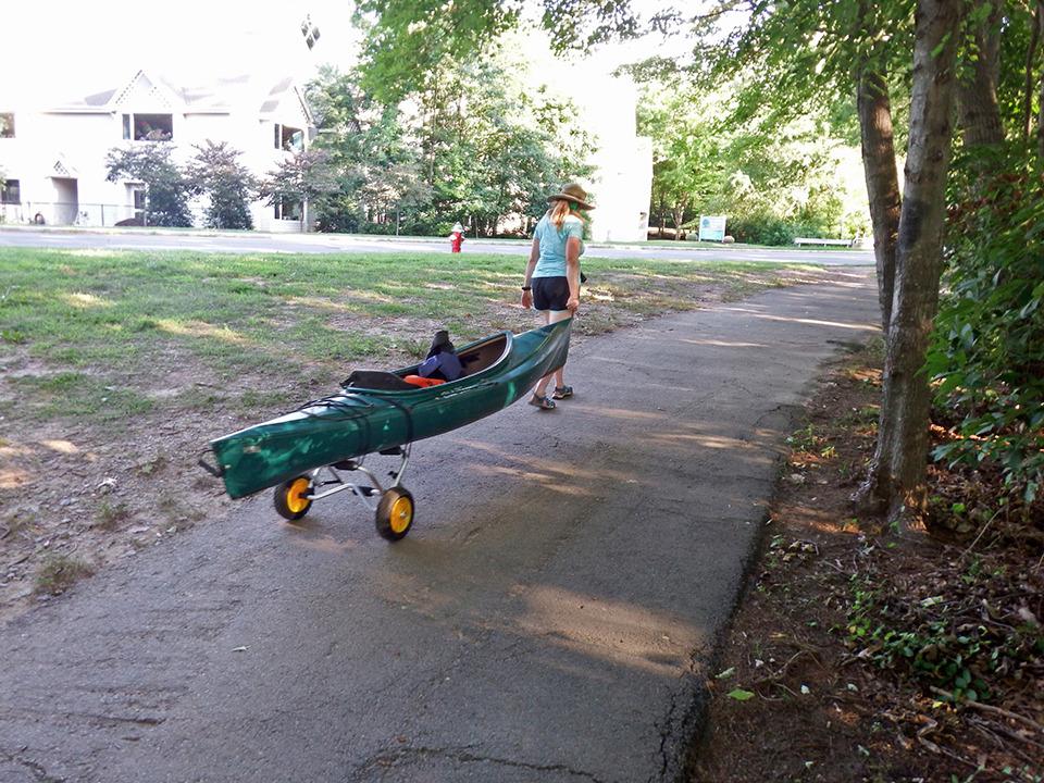 Bonnlo Boat Kayak Canoe Cart Carrier Dolly Trailer Tote Trolley Transport Kayak Accessories Large with 20x2mm Aluminum Pipe Double Kickstands, Inflation Free Solid Tire Wheels, 2 Ratchet Straps customer photo 2