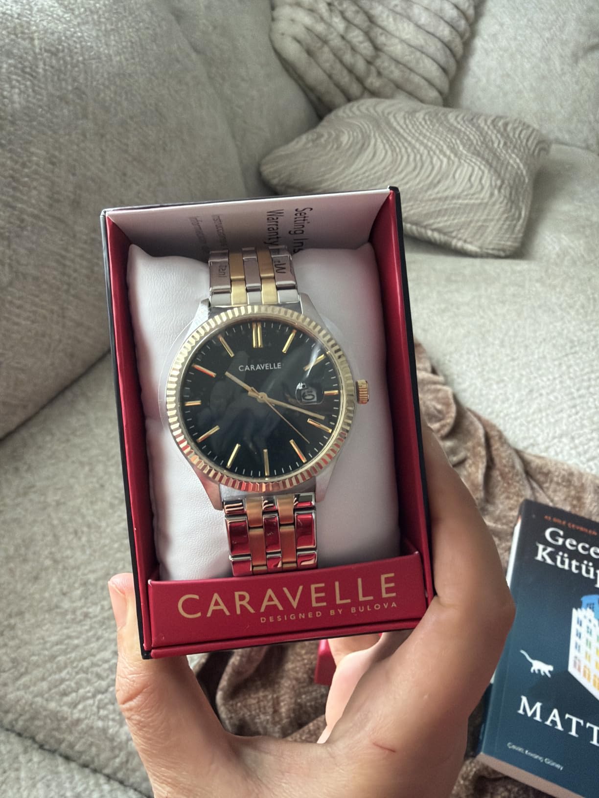 Caravelle by Bulova Men's Dress 3-Hand Date Quartz Watch, Stainless Steel, Coin Edge Bezel, 41mm customer photo 2