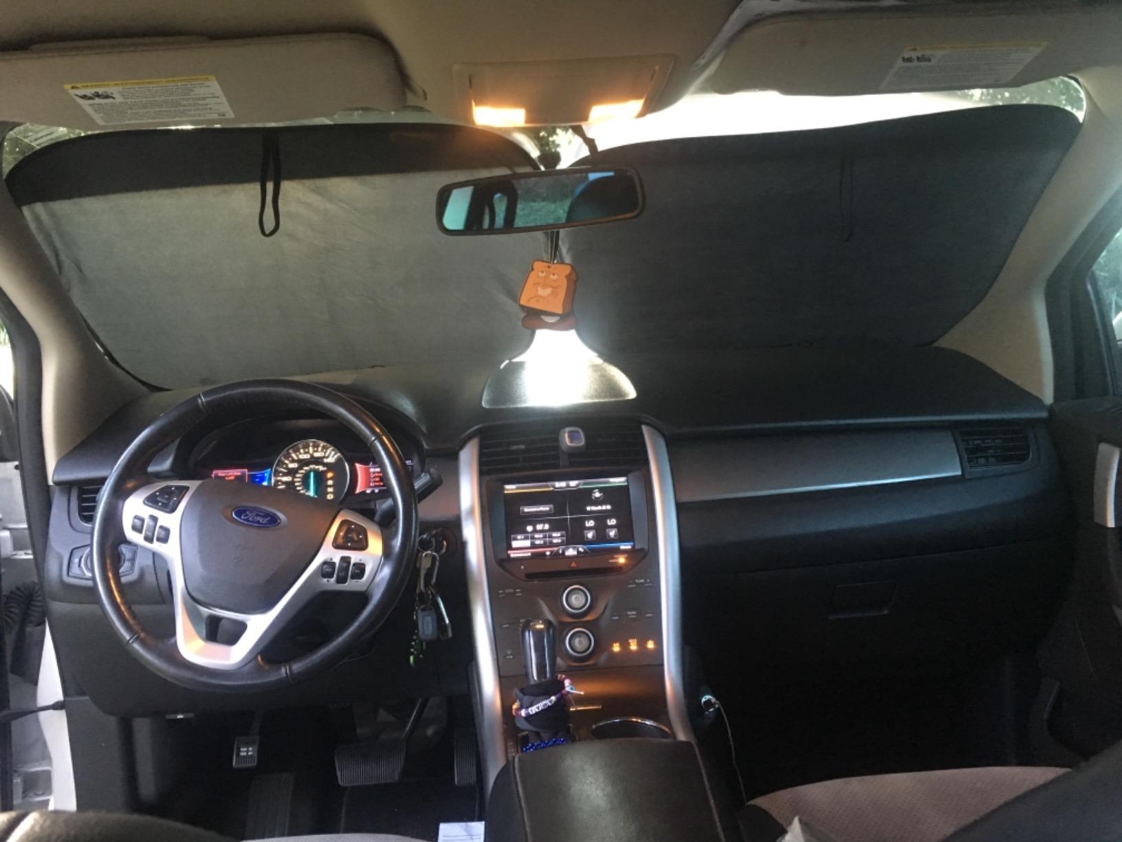 Magnelex Windshield Sun Shade - Reflective Fabric Blocks Sun and Keeps Your Vehicle Cool, Foldable Sun Shield for Car (Universal Fit) customer photo 2