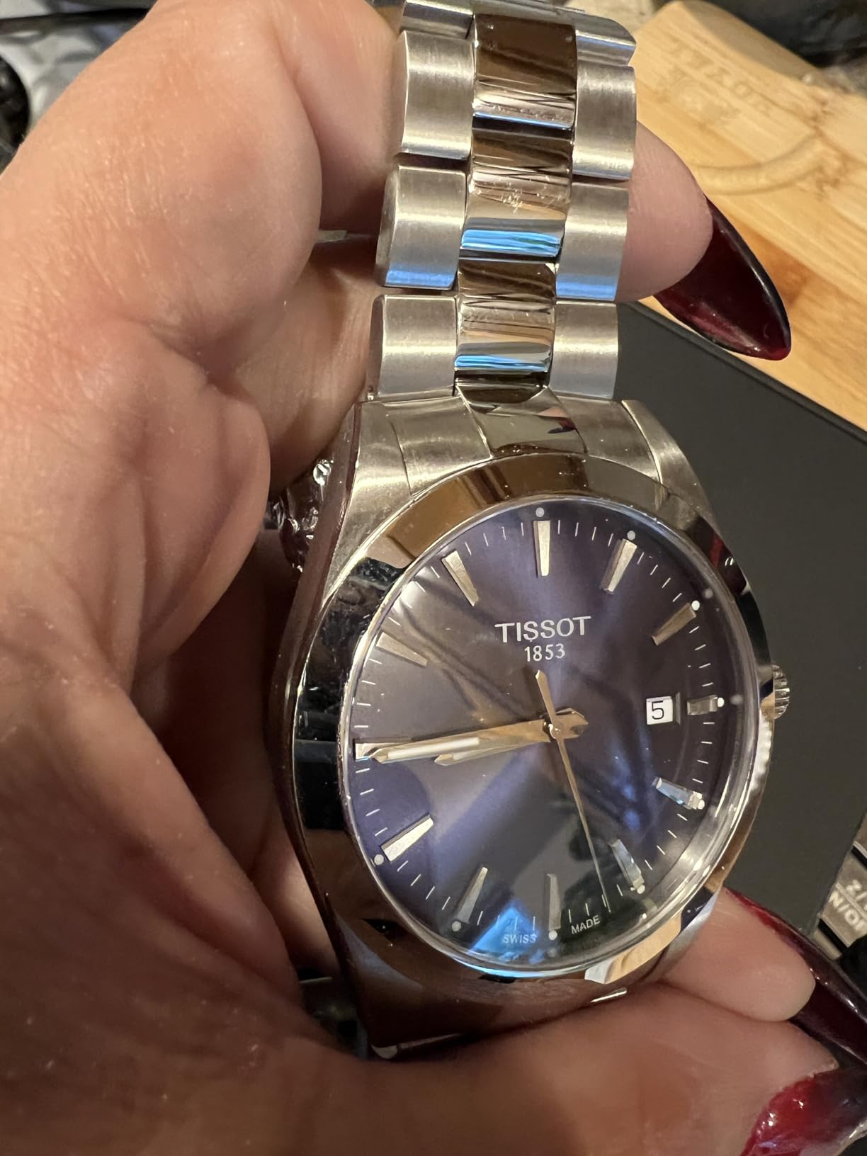 Tissot mens Gentleman Stainless Steel Dress Watch Grey T1274101104100 customer photo 2