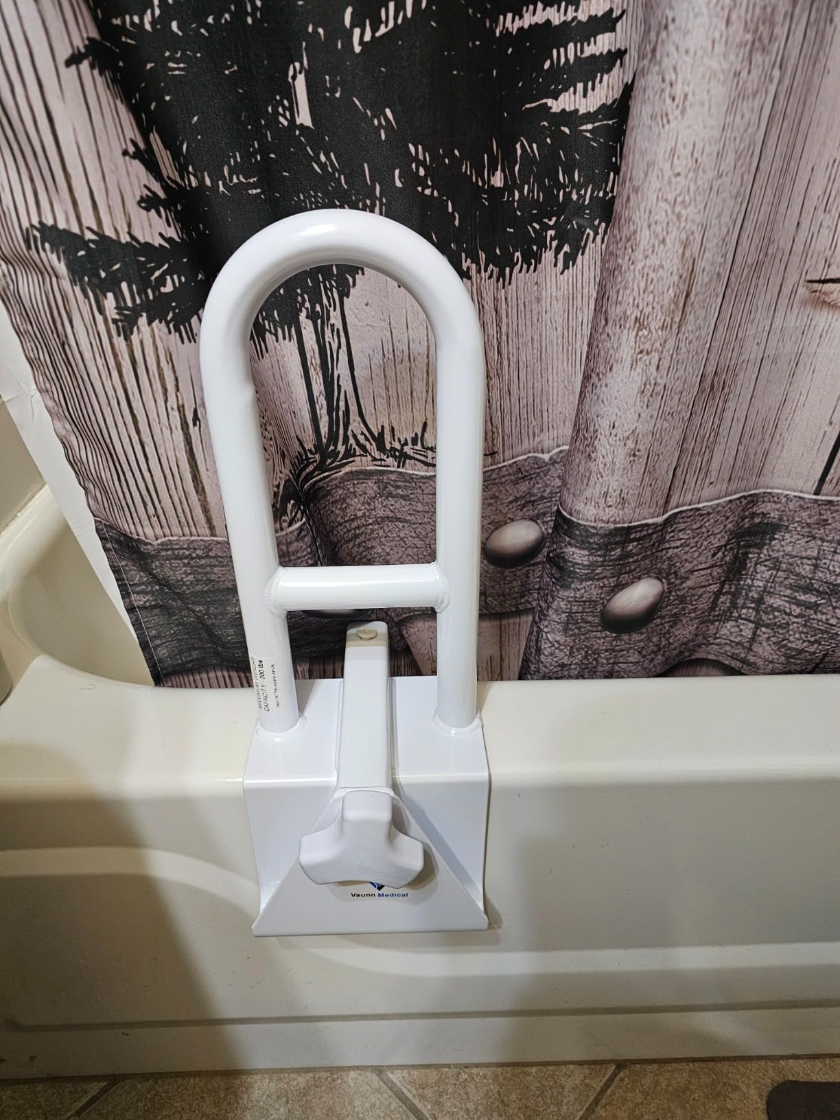 Vaunn Medical Secure Bathtub Safety Rail, Shower Grab Bar Handle for Elderly and Disabled, Secure Locking Tub Clamp, 300 lbs customer photo 2