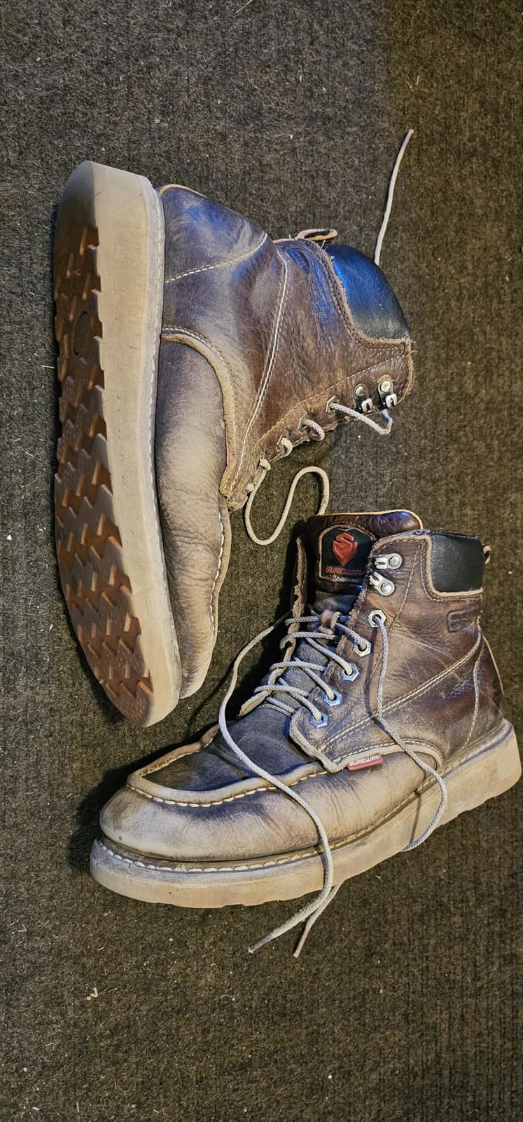 SUREWAY Mens Heavy Duty Wedge Moc Toe Work Boots Soft/Composite/Steel Toe customer photo 2
