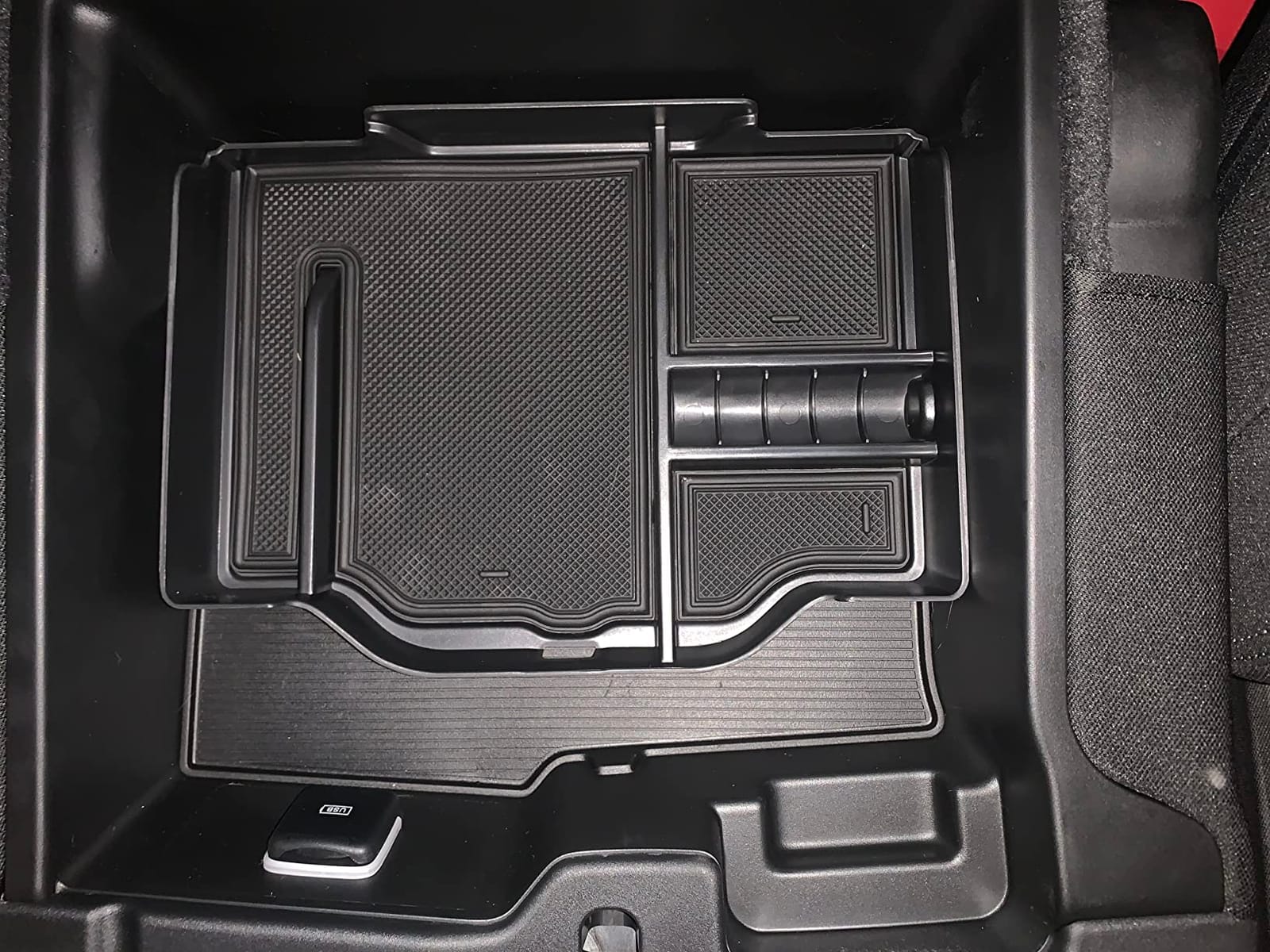 Center Console Organizer fit for Dodge RAM 1500 2500 3500 2026 2025 2024 2023 2022-2019 Accessories Interior Storage Box Armrest Storage Tray (Black) NOT FIT for 40/20/40 Split Bench Seat. customer photo 1
