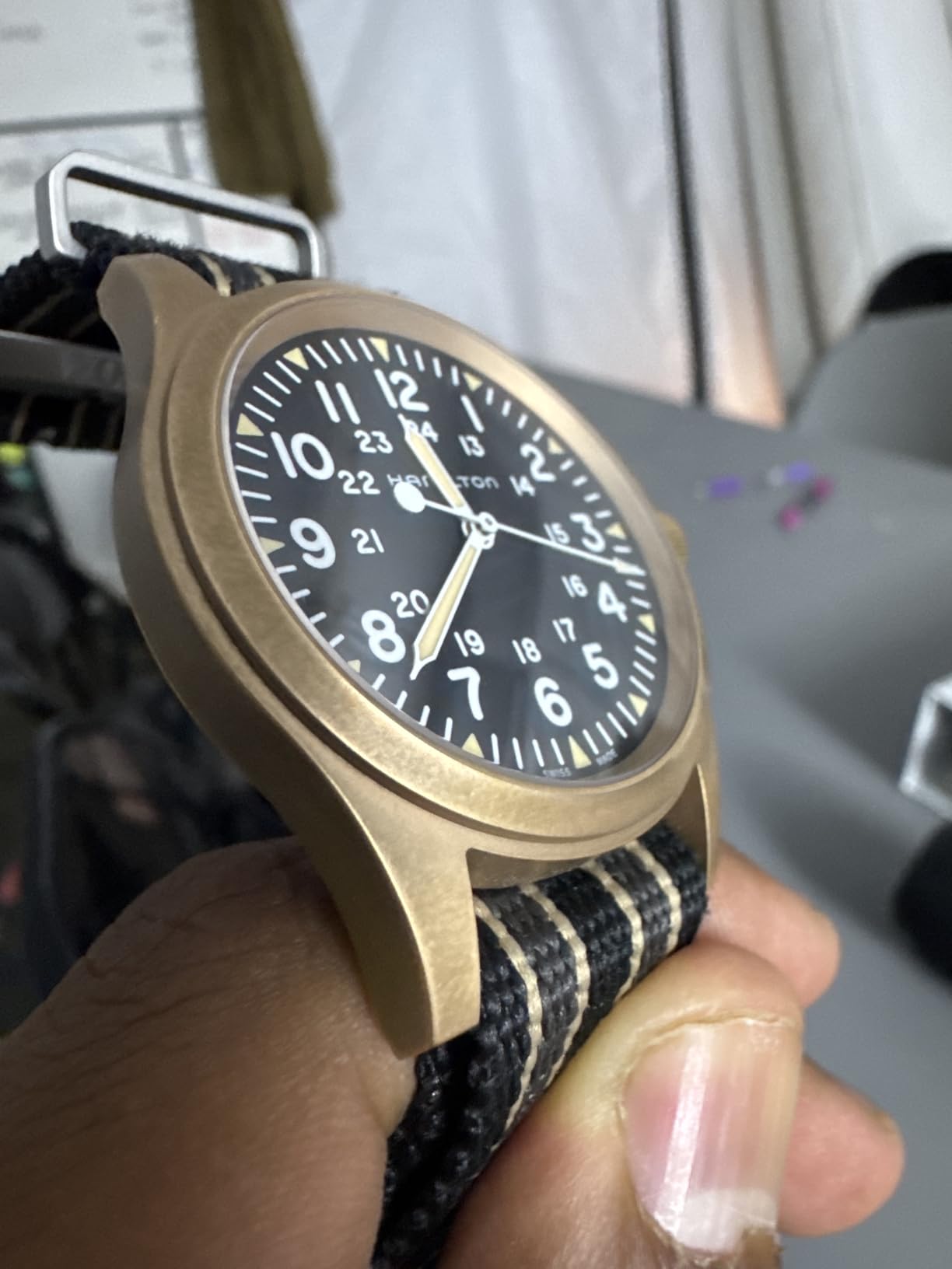 Hamilton Khaki Field Mechanical Men's Watch, 38mm Bronze and Titanium Case customer photo 2