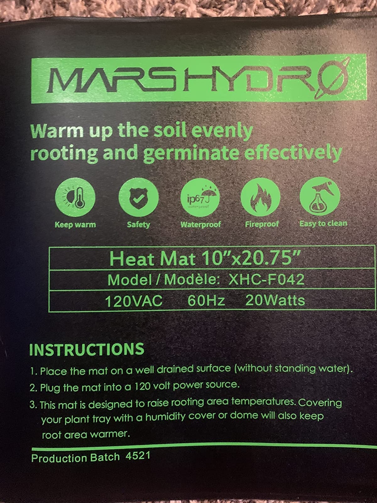 MARS HYDRO 10''x 20.75'' Seedling Heat Mat with Thermostat Combo Set，Heating Pad for for Germination, Indoor Gardening, Greenhouse customer photo 1