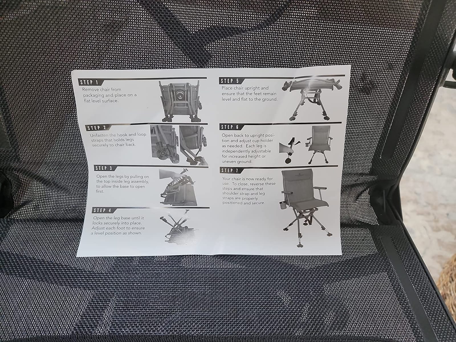 Black Sierra XL 360 Silent Swivel Hunting Chair, High Back Padded, 300 lb customer photo 1