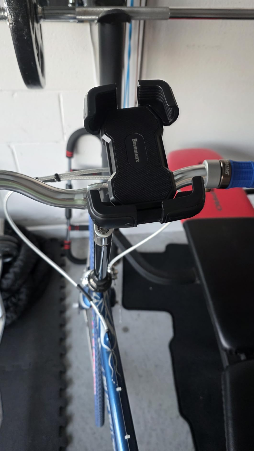 Bovemanx Motorcycle Phone Mount Holder, [150mph Wind Anti-Shake][7.2inch Big Phone Friendly] Bike Phone Holder, Motorcycle Handlebar Cell Phone Clamp, Compatible with iPhone 16 Pro Max, Black customer photo 2