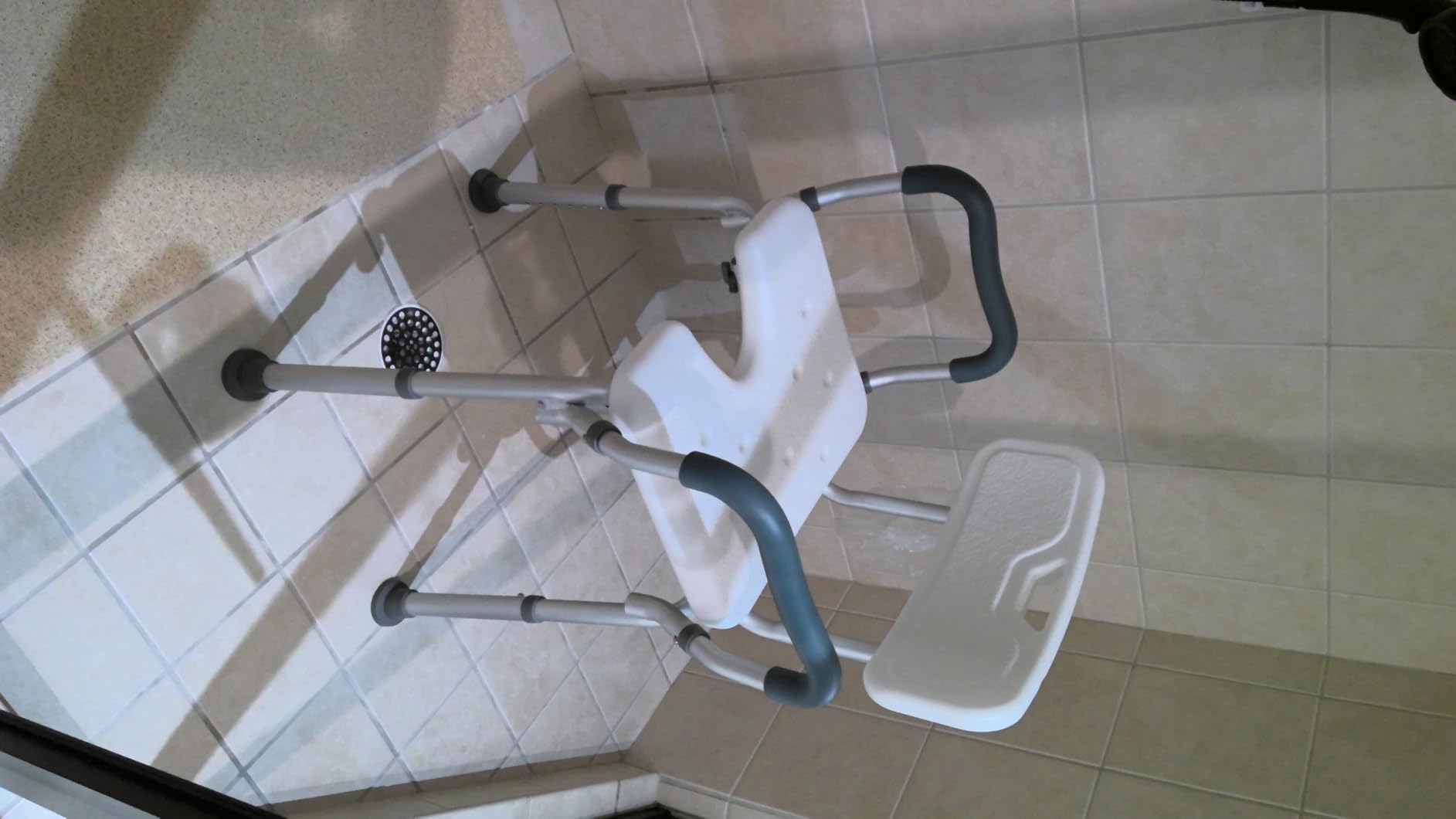 Shower Chair with Arms and Back Heavy Duty 330lbs, Shower Chair for Inside Shower, Shower Seat for Inside Shower Bathroom Chair with Cutout Seat & Cold-Proof Pads, Tools-Free Assembly customer photo 1