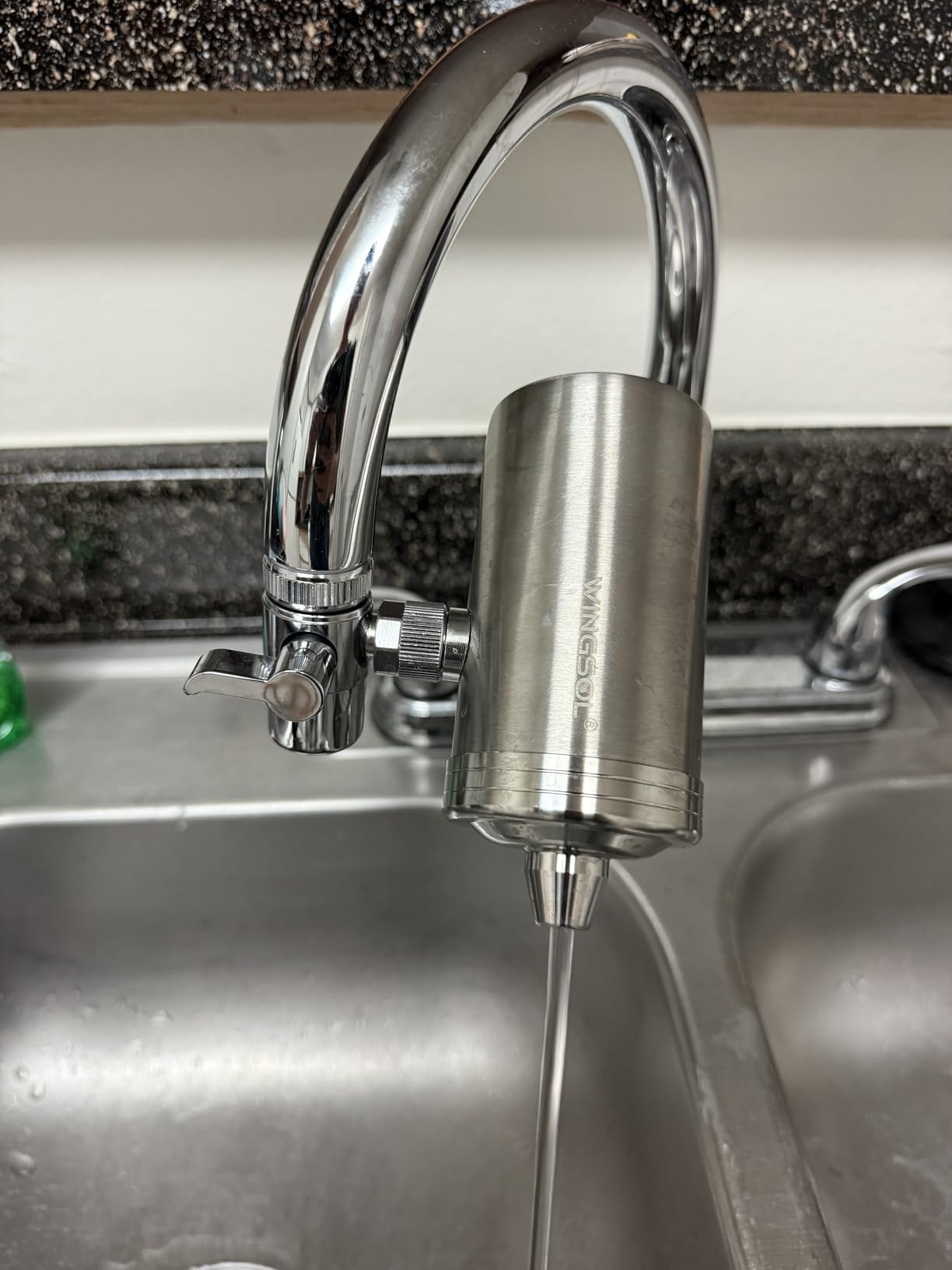WINGSOL Stainless Steel Water Filter for Sink Faucet, NSF/ANSI 42&53, 360° Rotating Tap Purifier Reduces PFAS, Lead, Chlorine & Microplastics, 350 Gallons Long-Lasting for Kitchen & Bathroom customer photo 2
