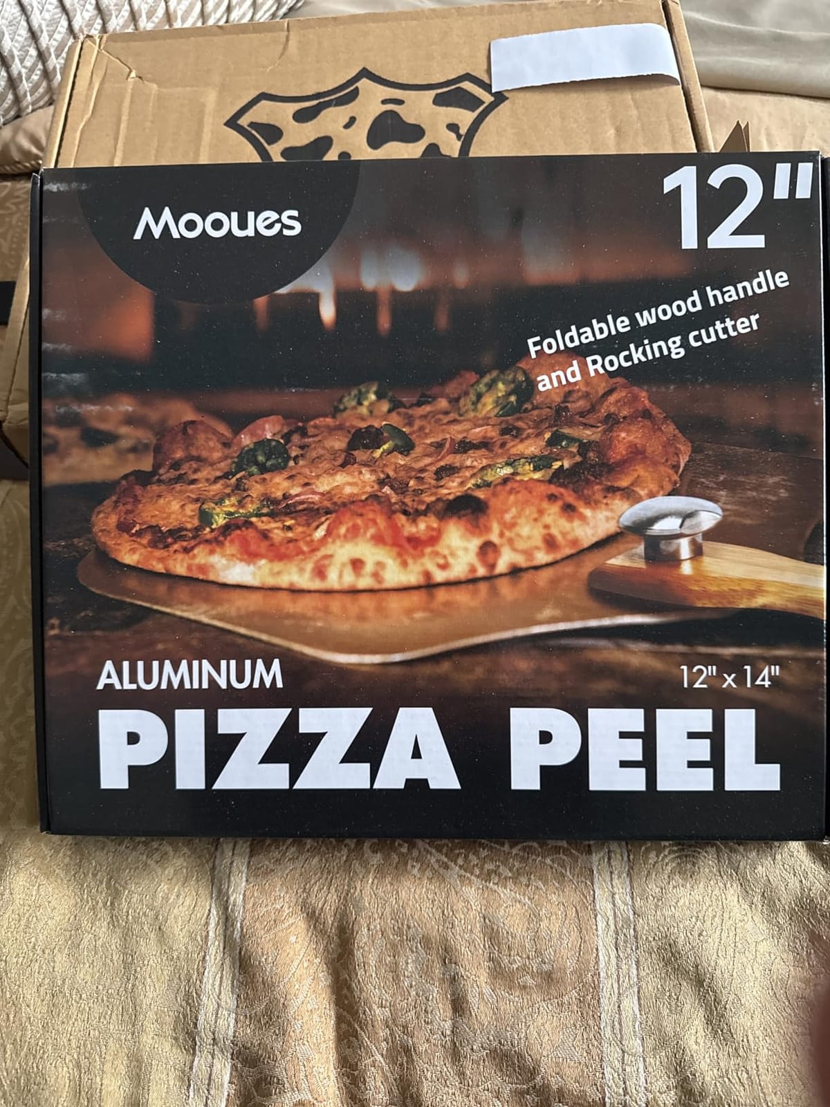 Mooues Pizza Peel Aluminum 12 inch Pizza Spatula with Rocker Cutter customer photo 2