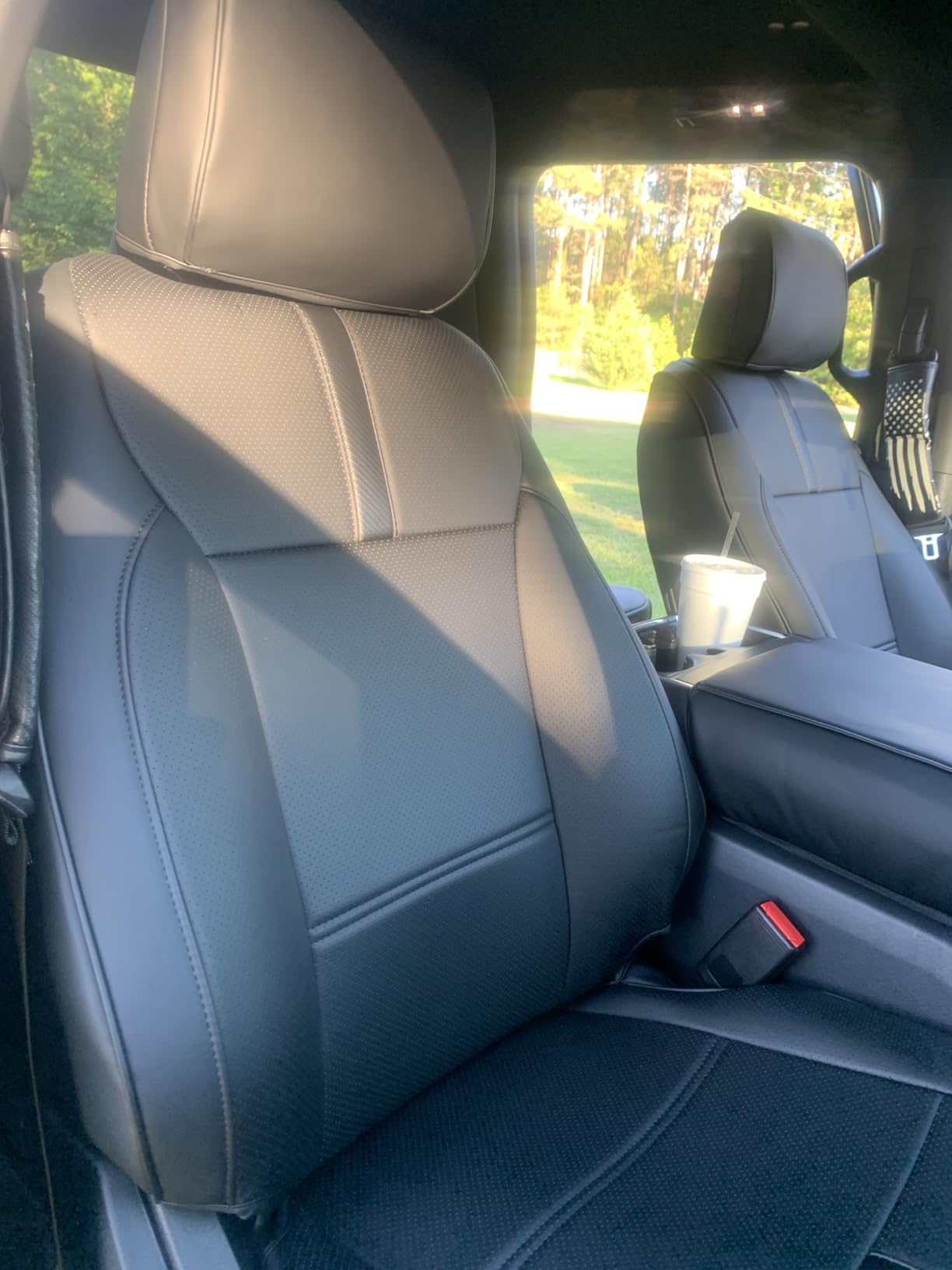 Super Cover® for Ford F150 Seat Covers 2015-2024 2025 2026 Full Set, for F-150 XL/XLT Leather Truck Seat Cover, for F150 Accessories 2016 2017 2018 2019 2020 2021 2022 2023, Only for Bucket Seat customer photo 1