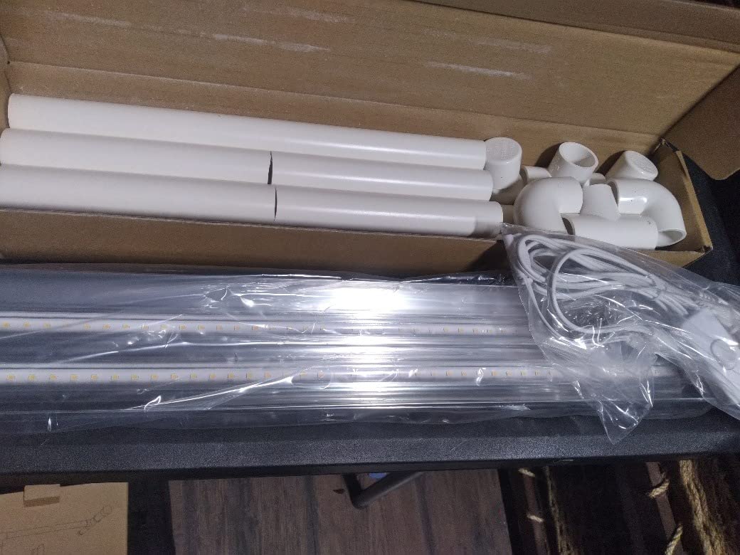 SOLIGT 2 ft Grow Light for Seed Starting with Stand, Double Tube Warm White Full Spectrum Seedling Grow Light for Indoor Plants, 80 LED Chips, Height Adjustable customer photo 2