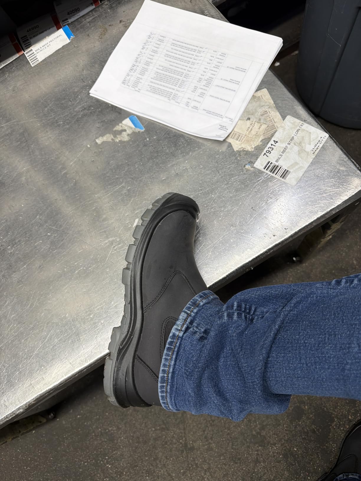 TAERDUN Steel Toe Work Boots for Men Slip-on Chelsea Boot, 6