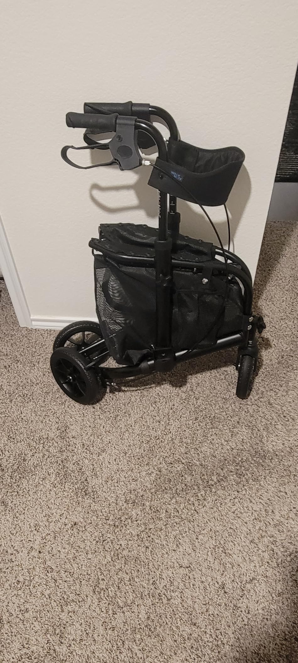Walk Mate 3 Wheel Rollator Walker with Seat for Slim Seniors, Padded Backrest Lightweight Foldable Travel Walker Ideal for Elderly, 8 Inch Tri-Wheel Modern Mobility Walking Aid Aluminum, Green customer photo 1
