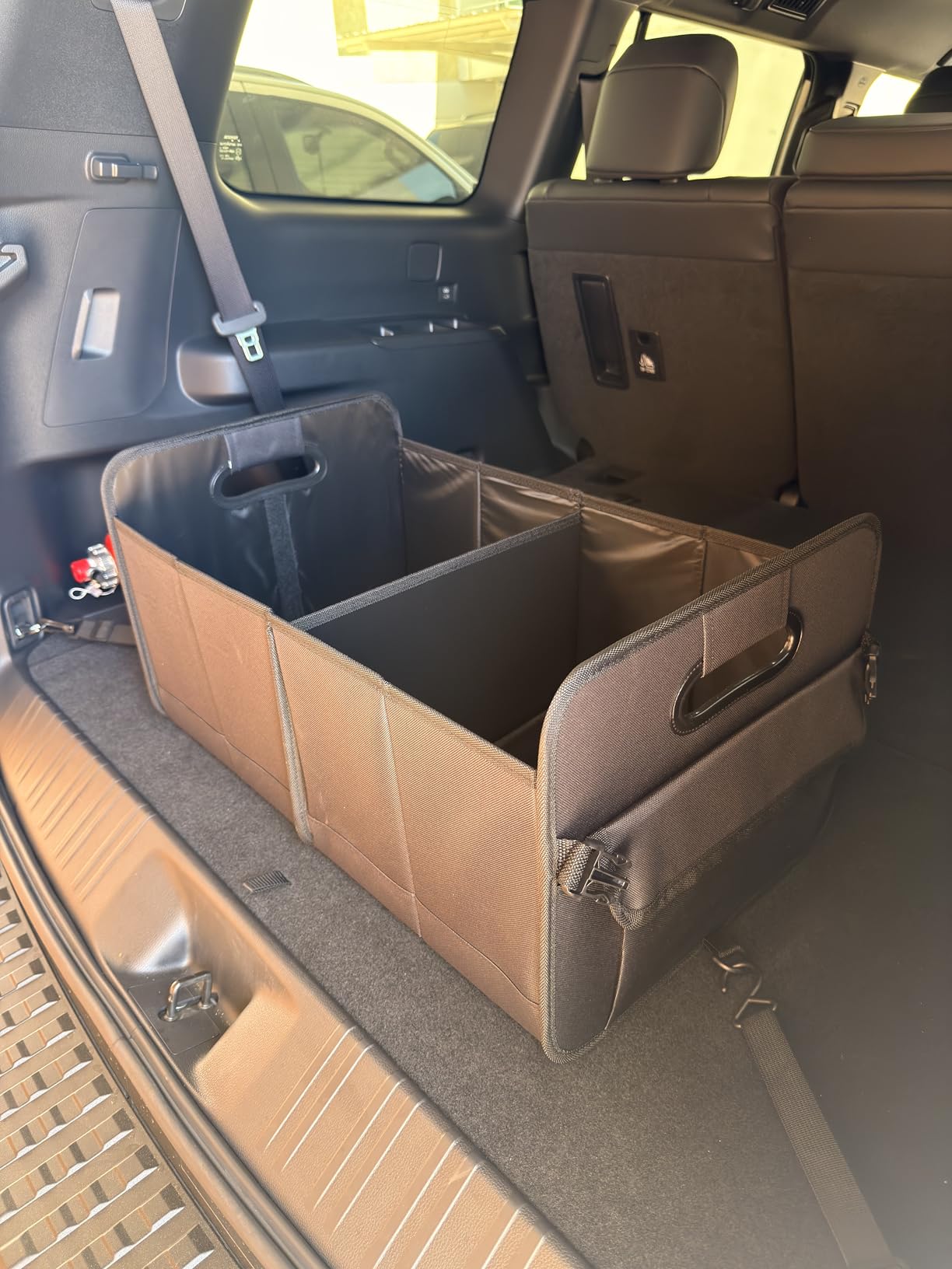 AOKJOY Car Trunk Organizer Car Storage Organizer Collapsible Multi Compartment Car Organizer Adjustable Straps for SUV(Beige) customer photo 2