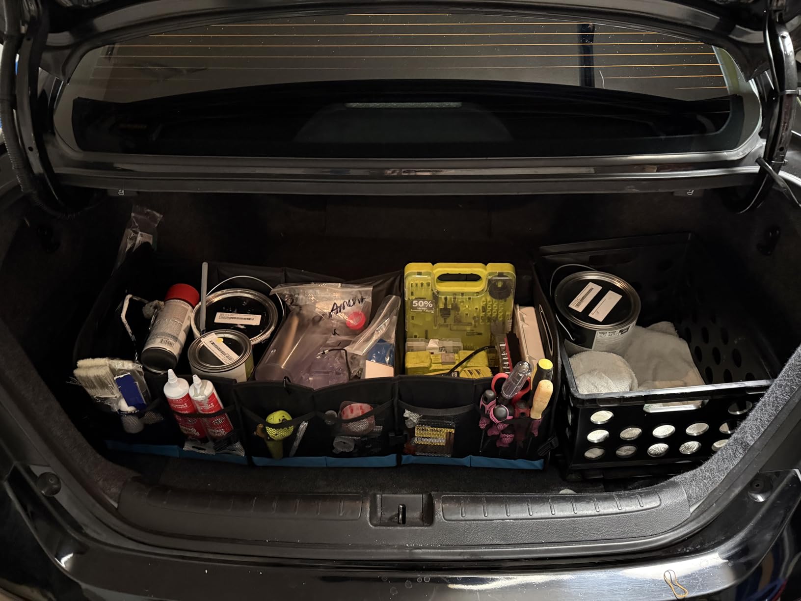 AOPHY Trunk Organizer - 95L Extra Large Capacity SUV Cargo Storage, Collapsible Waterproof Design with Non-Slip Bottom & Retractable Straps, Car Organizers for SUV, Truck, Sedan customer photo 1