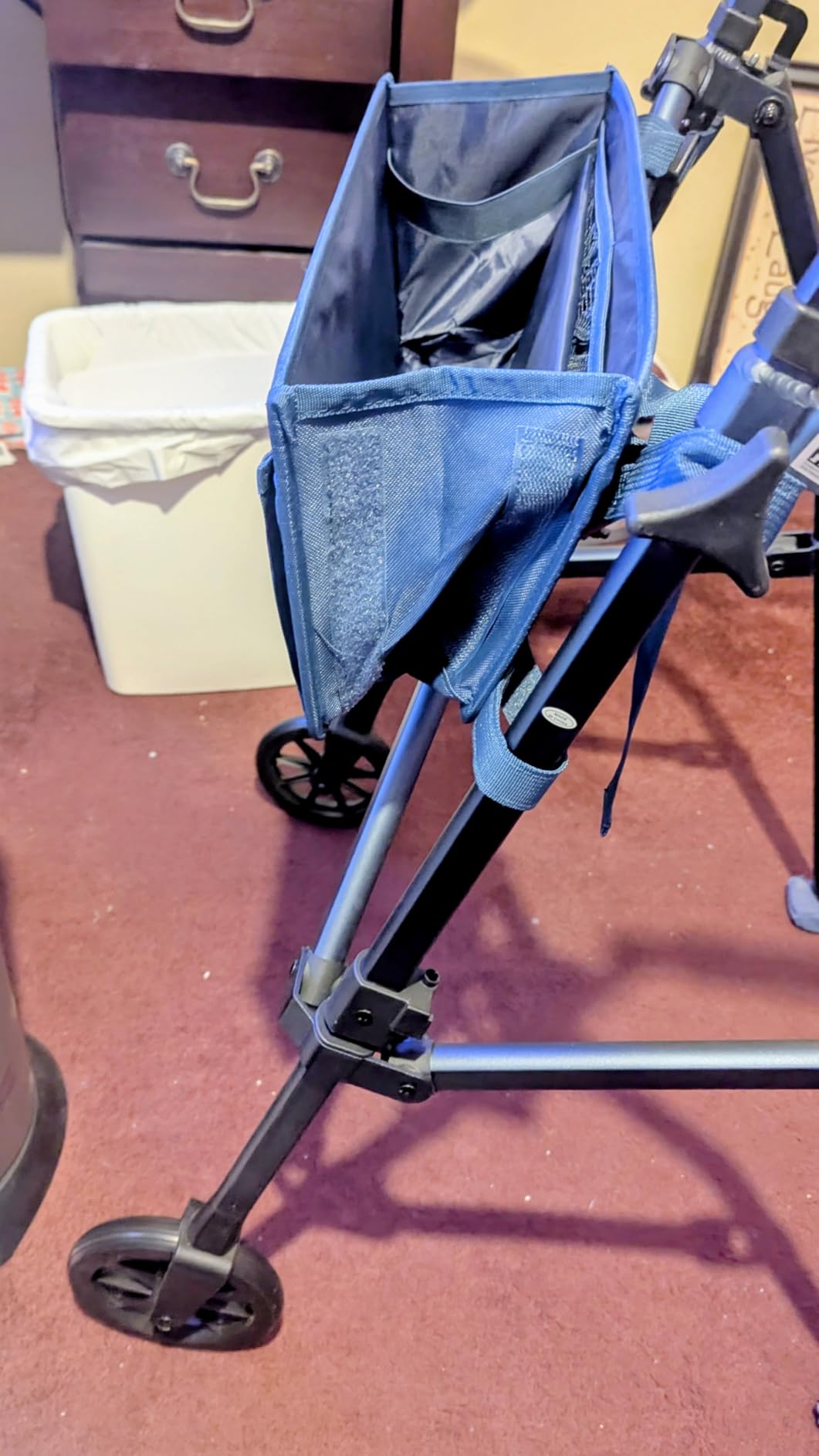 Rollator Basket, supregear Rollator Walker Bag w/Cup Holder, Foldable Rolling Walker Waterproof Storage Pouch with Big Capacity & Never Tipping Over, Easy to Use Rollator Accessories for Seniors customer photo 1