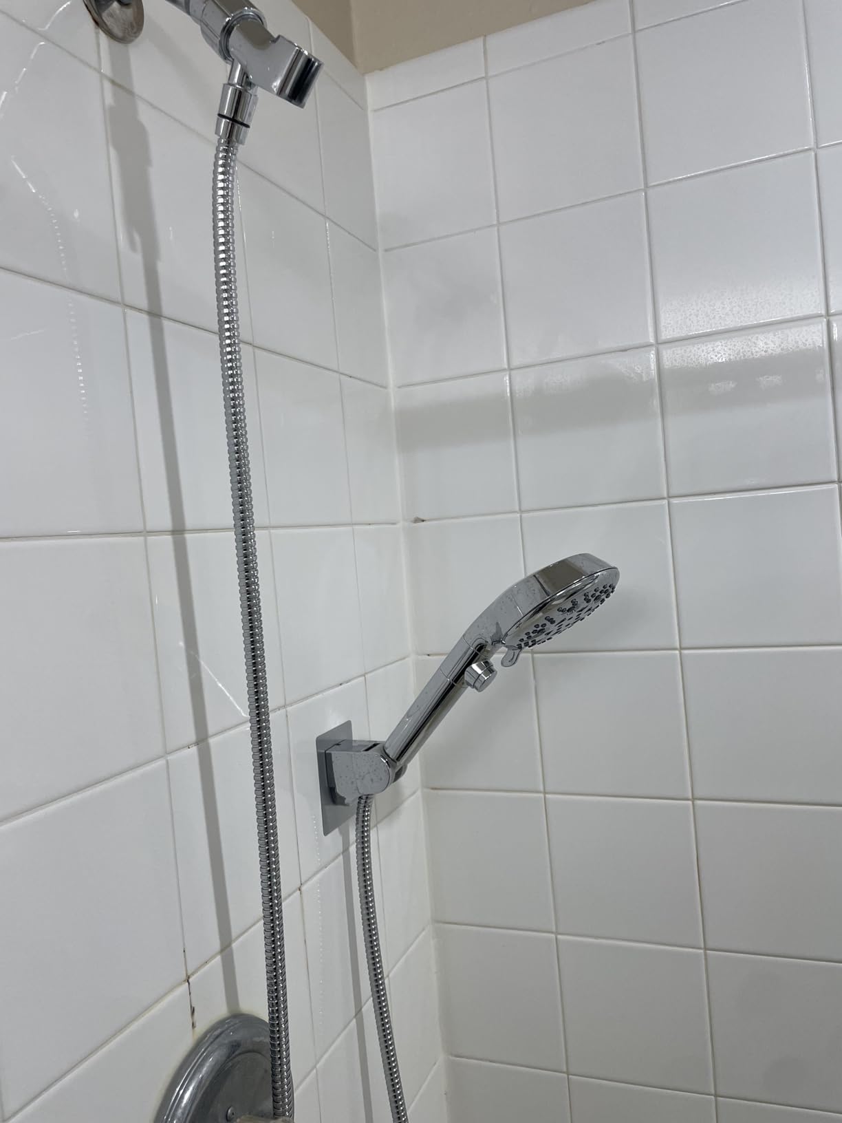 GwernKB Handheld Shower Head with On Off Switch 8-Mode High Pressure Showerhead with 79 Inches Extra-long Stainless Steel Hose and Bracket PLUS Extra Low-Reach Adhesive Wall Mount for Kids,Silver… customer photo 2
