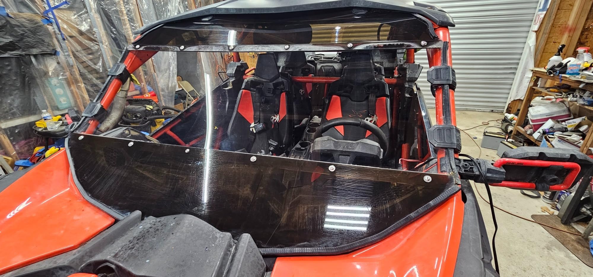 A & UTV PRO Front Full Windshield for Yamaha Viking / Viking VI 2014-2025, Vented Clear Tough Hard Coated 2-Piece Combination Window Windscreen Accessories, 250x Stronger Than Glass customer photo 2