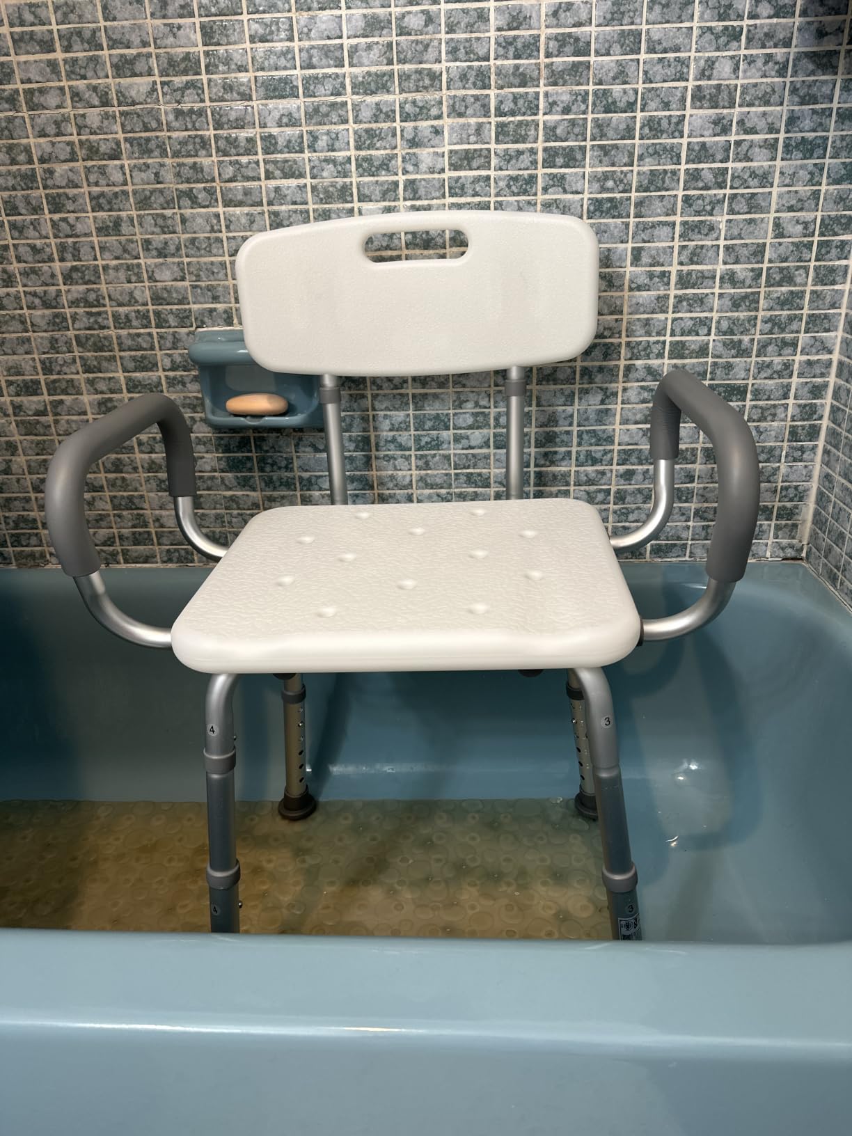 HOMLAND Shower Chair for Inside Shower with Padded Armrests and Back customer photo 1