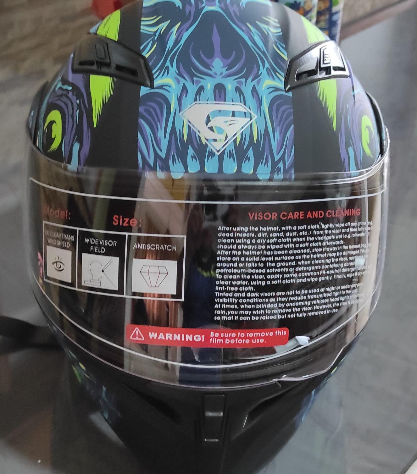 KYPARA Motorcycle Dual Visor Flip up Modular Full Face Helmet with DOT Certification of Impressionism customer photo 1