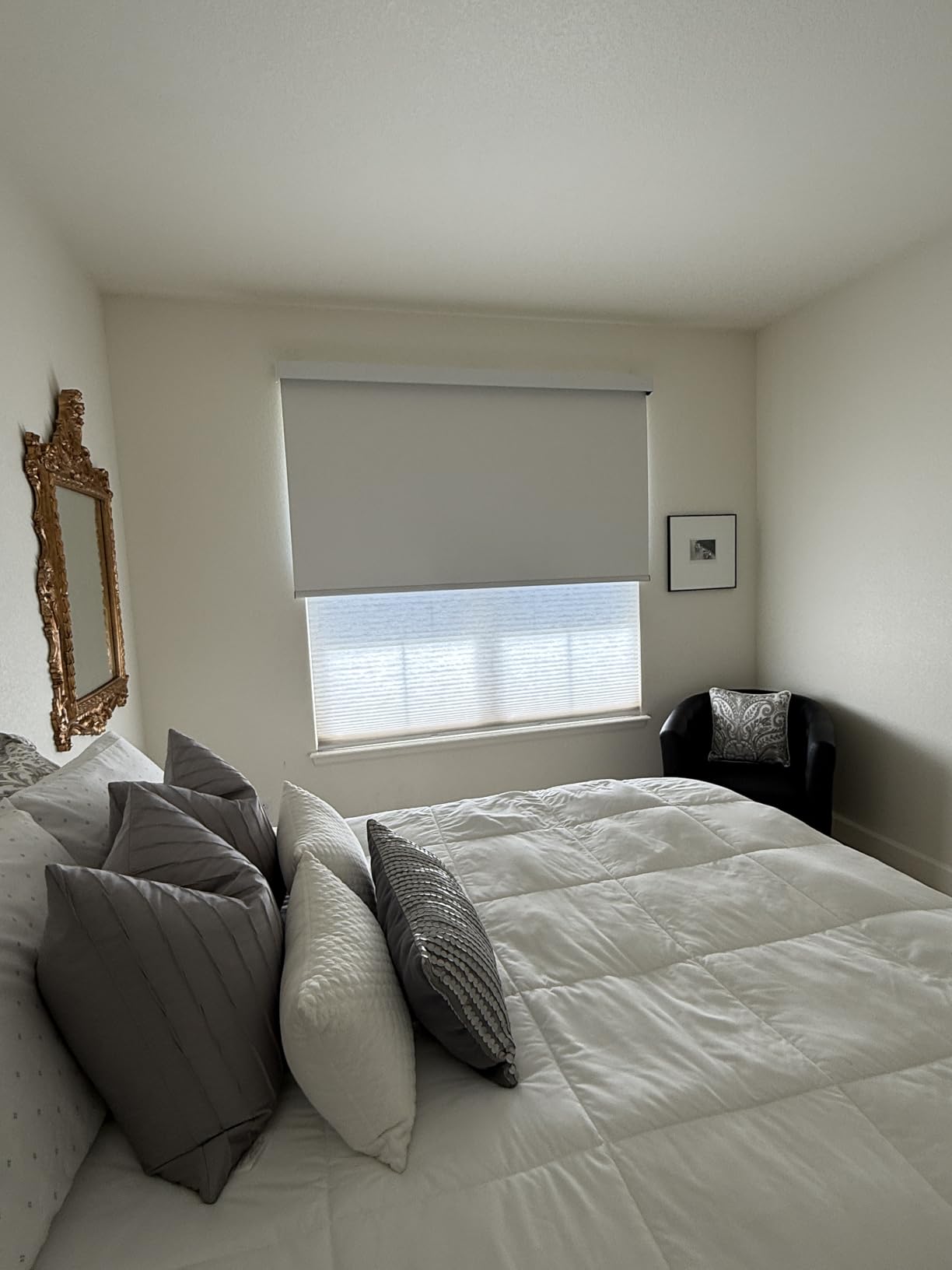 Motorized Roller Shades, 100% Blackout, Dark Denim customer photo 2