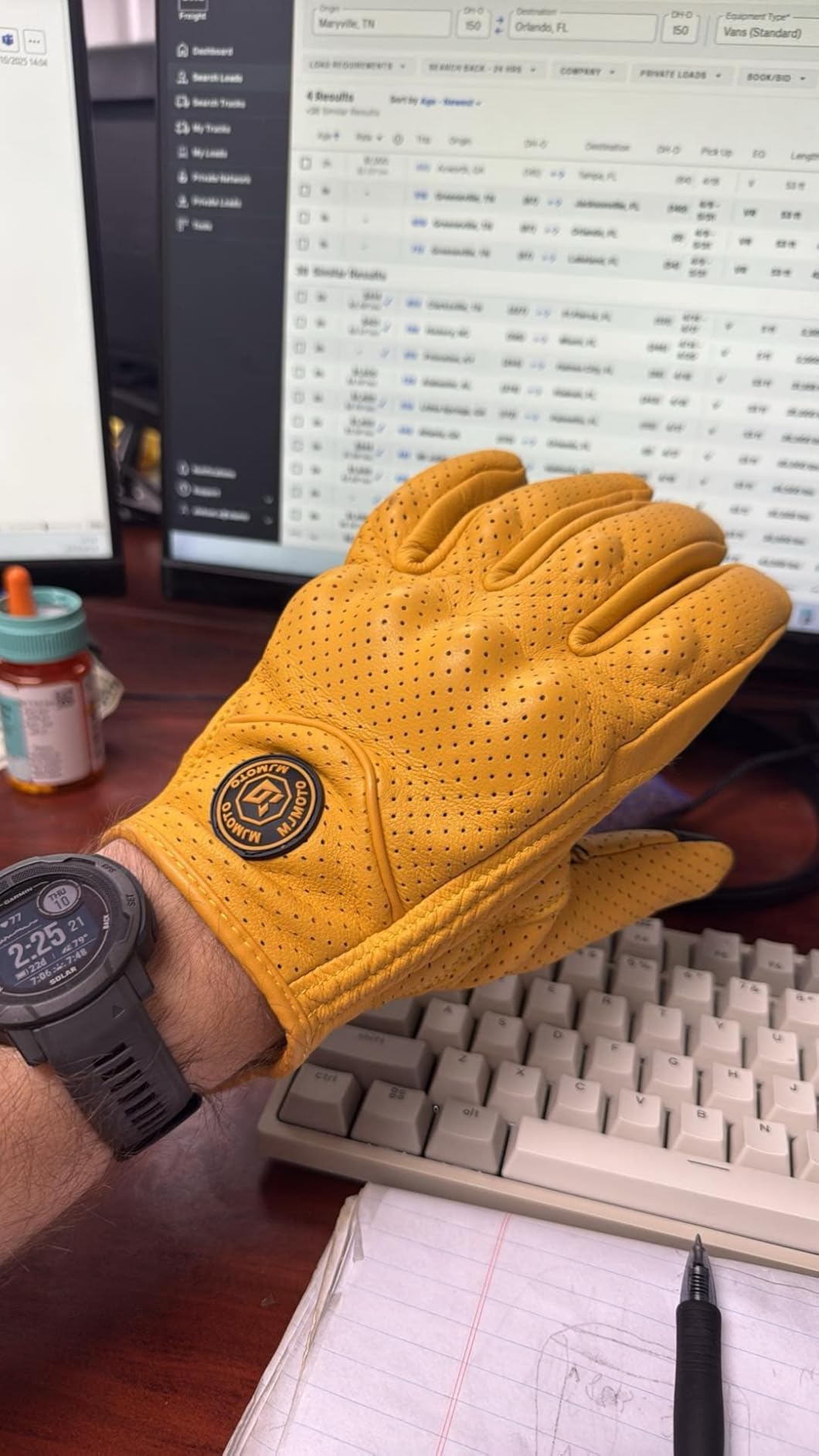 Classic Goat Leather Motorcycle Gloves, Touchscreen Breathable Summer Riding Gear for Men and Women customer photo 1
