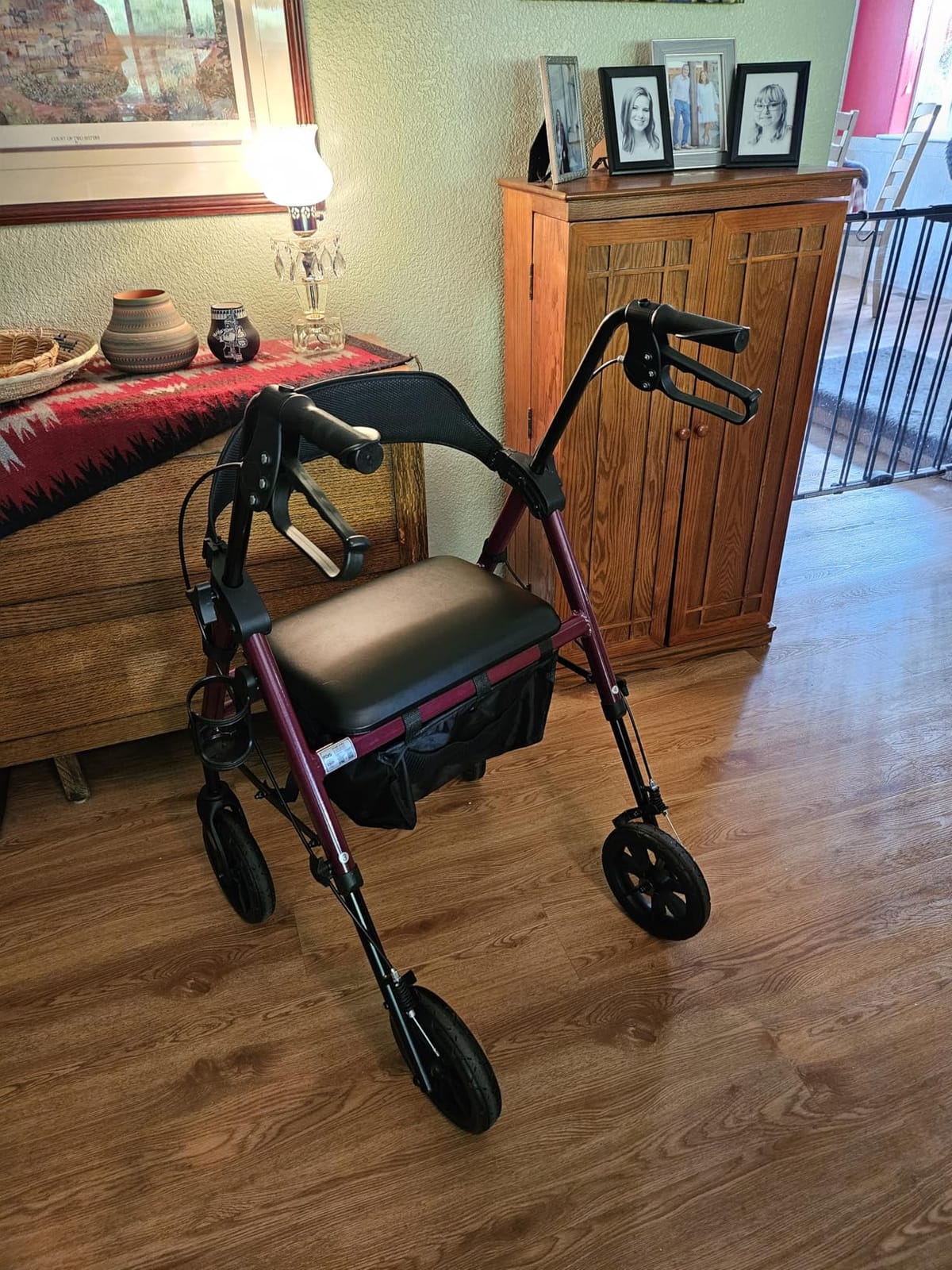 HOMLAND Foldable Rollator Walkers for Seniors with Seat, 17 lb Lightweight customer photo 2
