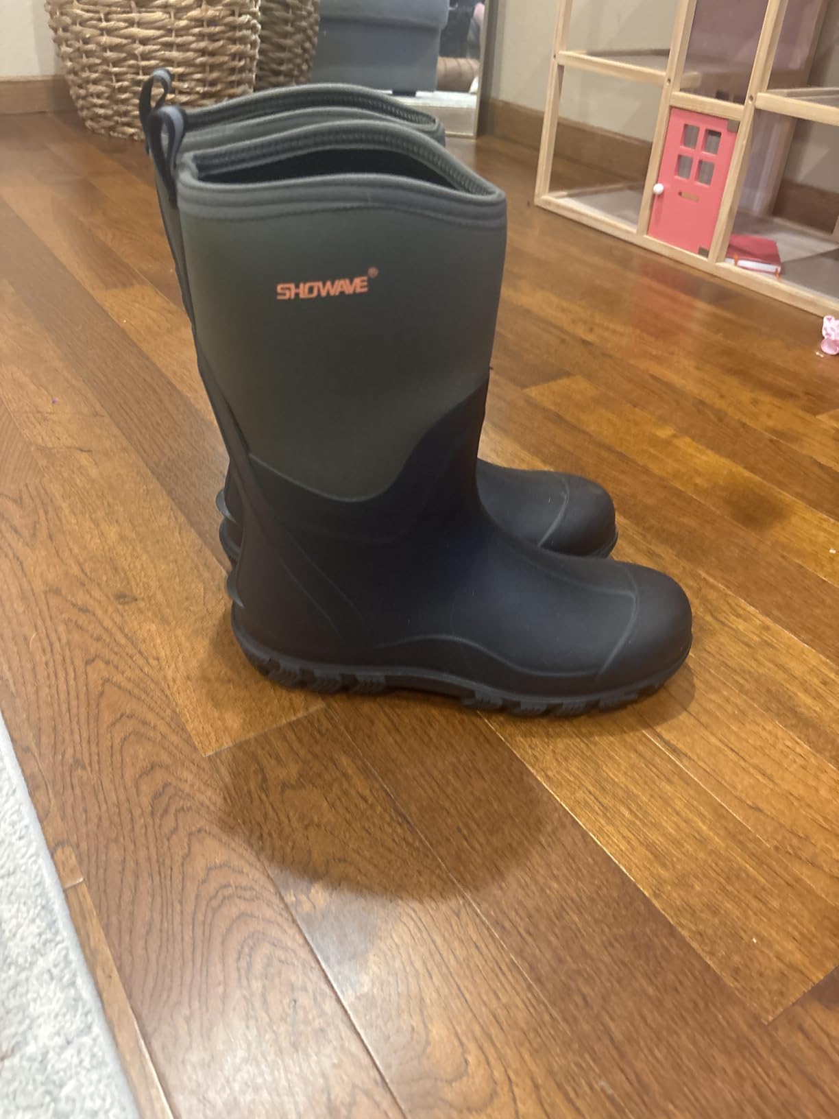 Showave Classic Men's Rubber Boots Waterproof Rain Boots Insulated Neoprene Boot Mud Boot for Farming Hunting Gardening Yard Chore Working customer photo 2