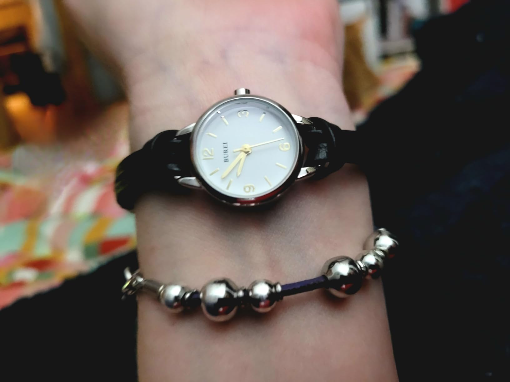 BUREI Women's Brown Leather Strap Watch Small Dial Waterproof Quartz Watch,Ideal Gift for Women Mom customer photo 2