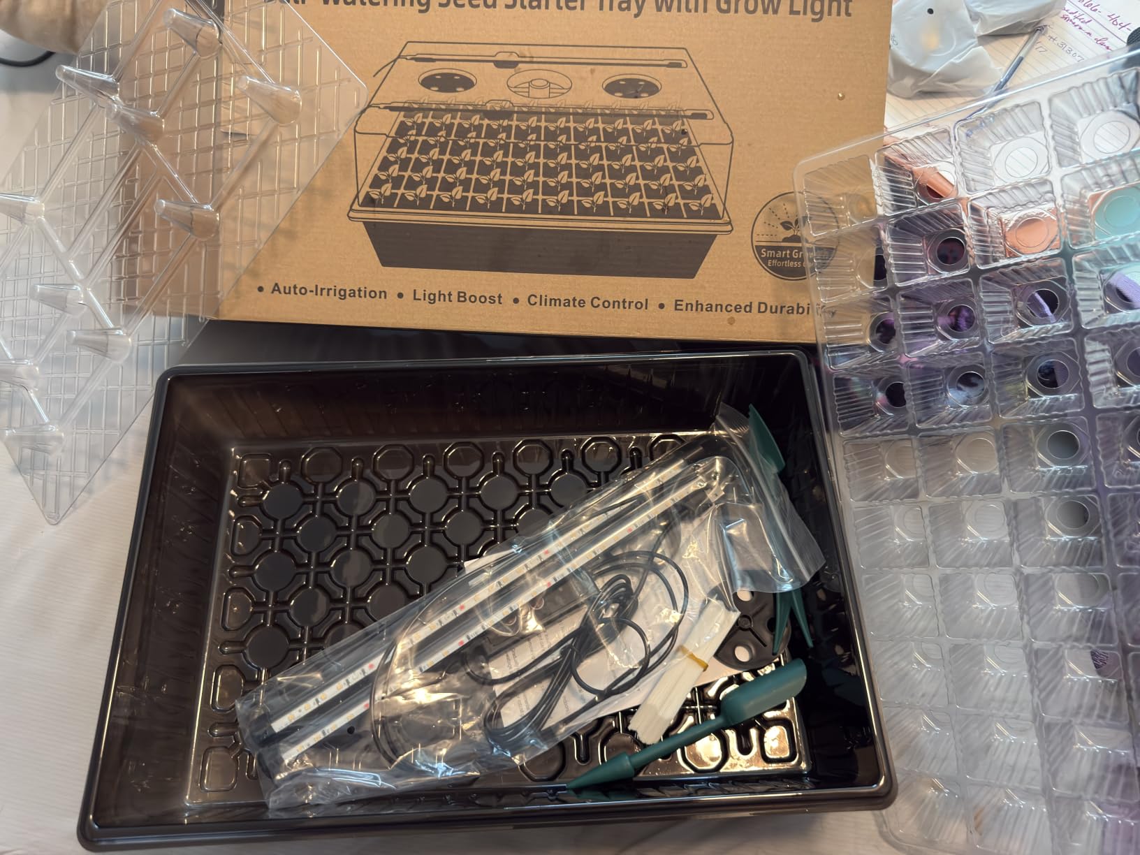 Patigrow 60-Cell Self-Watering Seed Starter Tray with Grow Light, Seed Starter Kit with 4.07” Humidity Dome, Indoor Seedling Starter Tray, Seed Starting Trays for Plant Germination, Seeds Growing customer photo 1